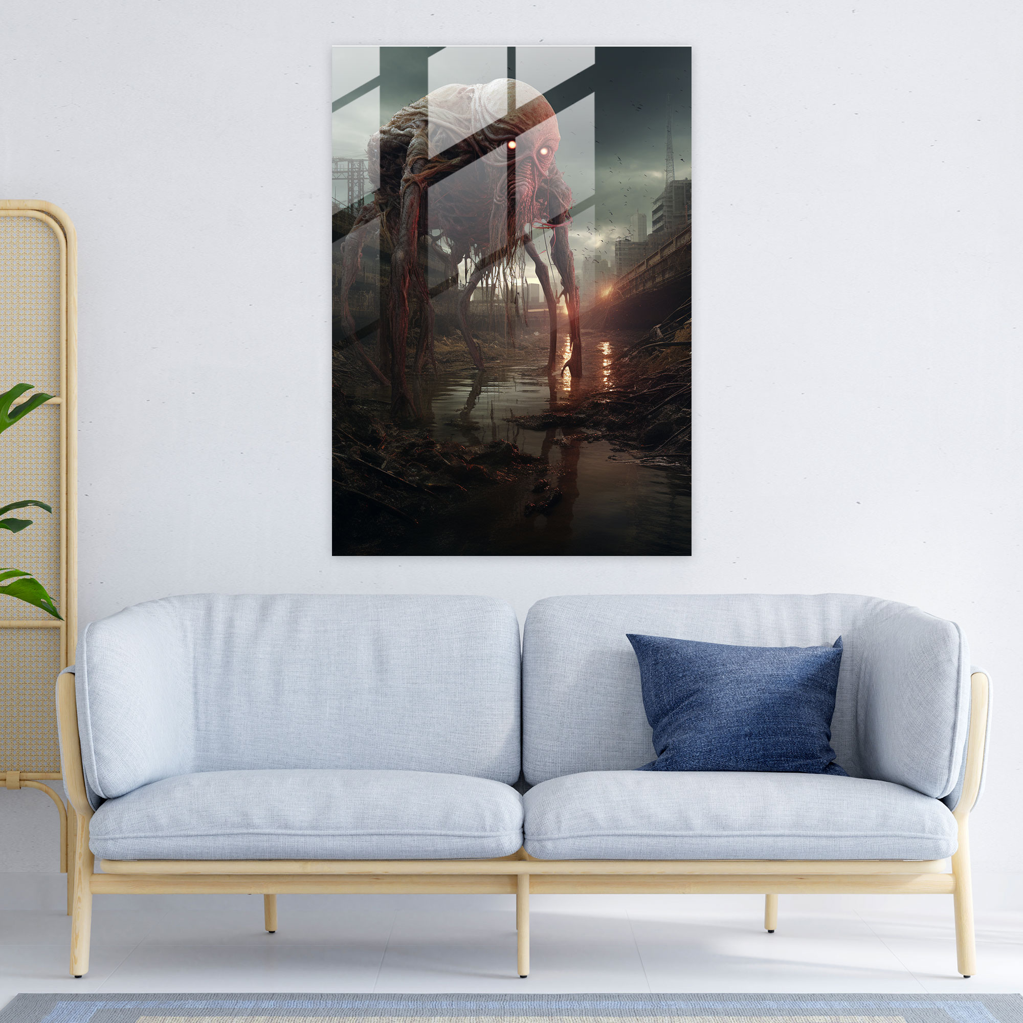Gruesome Glass Print - Horror, Home Decoration, Gruesome, Glass Print
