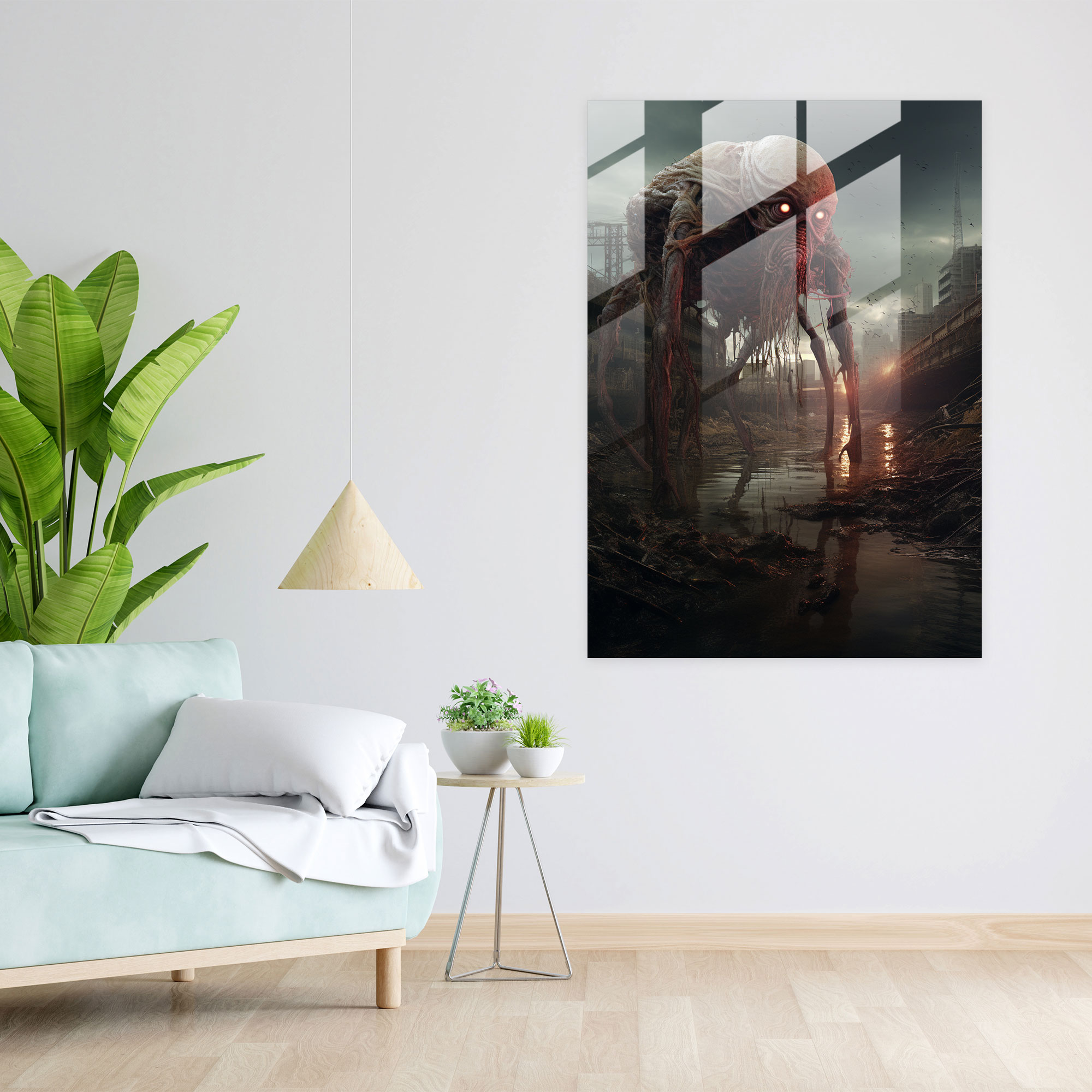 Gruesome Glass Print - Horror, Home Decoration, Gruesome, Glass Print