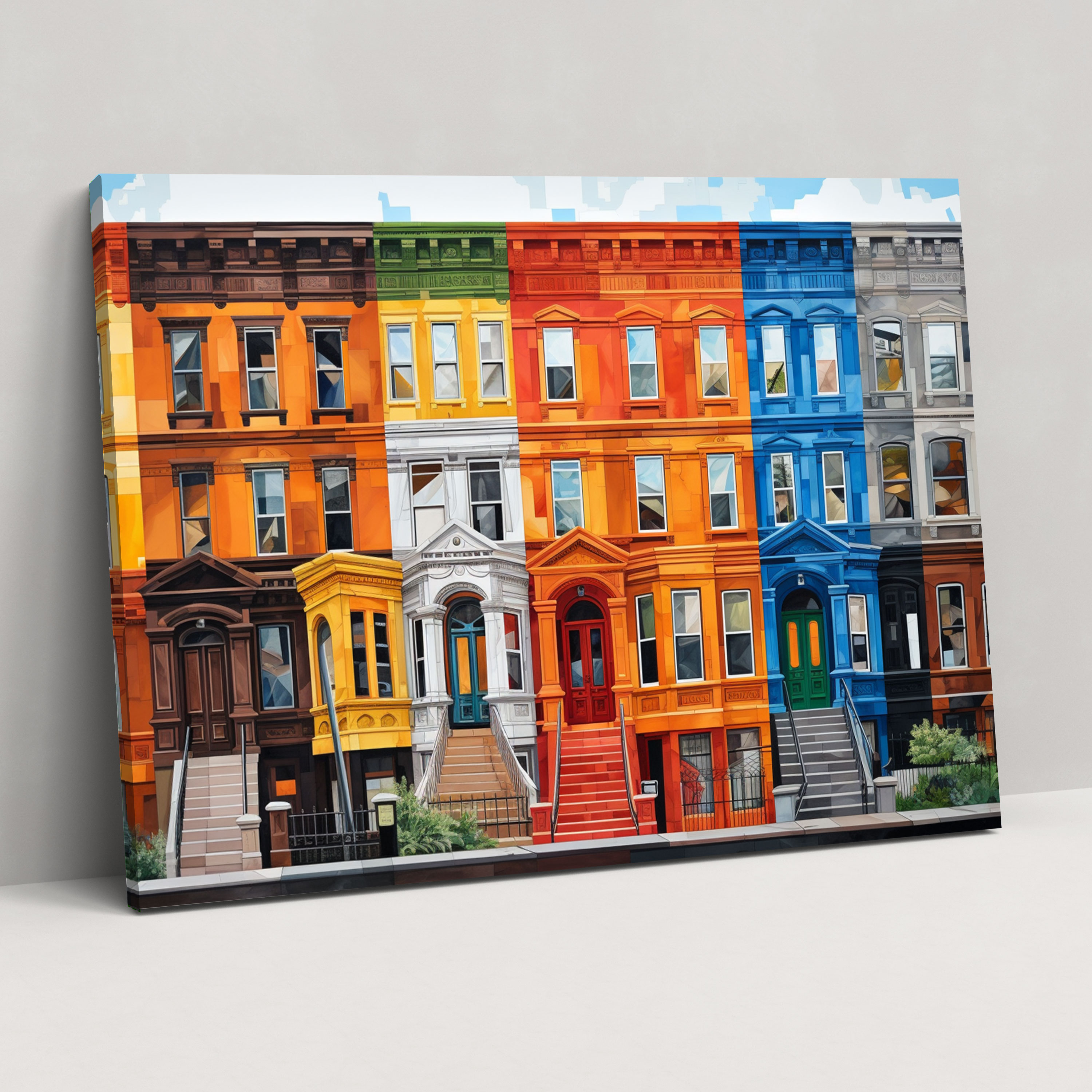 Harlem Brownstones Canvas Print - Harlem, Wall Decoration, Canvas Wall Art, Harlem