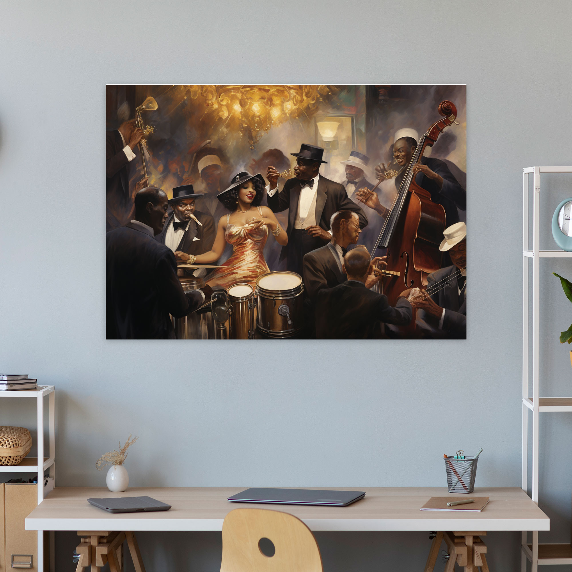 Harlem Duvar Sanatı - Elegan Harlem Caz Orkestrası - Kanvas Tablo