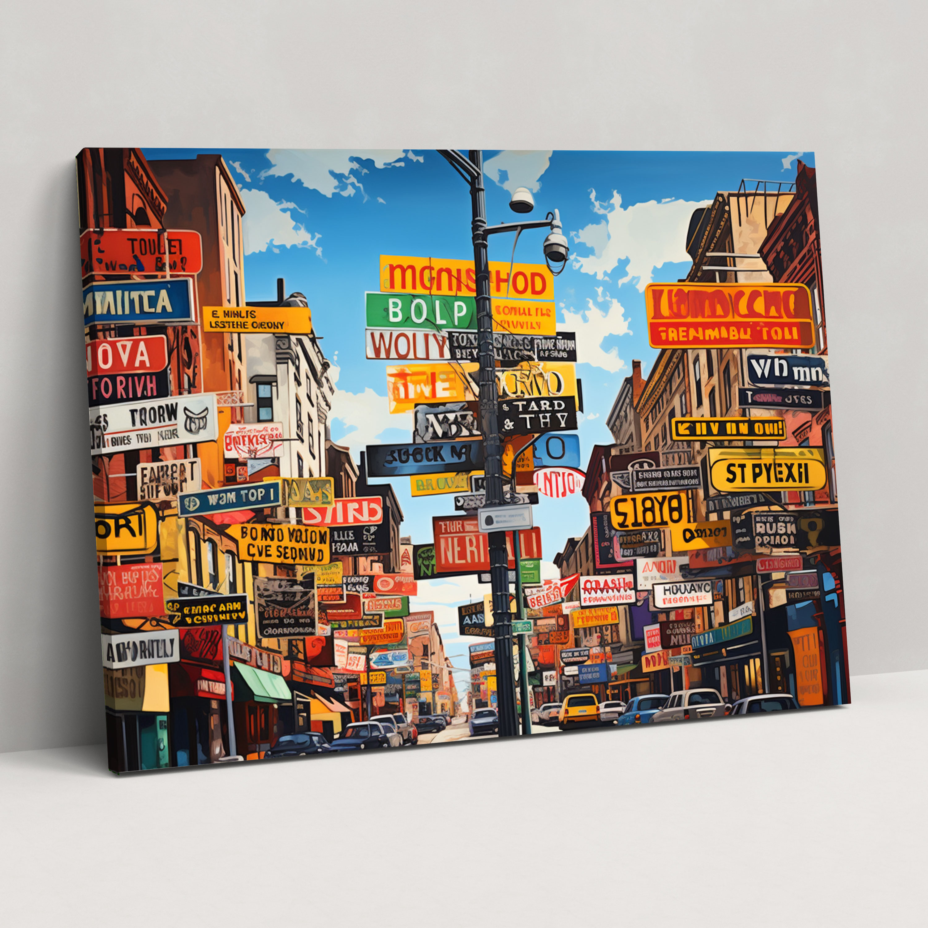 Harlem Street Signs Canvas Print - Harlem, Vibrant Atmosphere, Home Decoration, Canvas