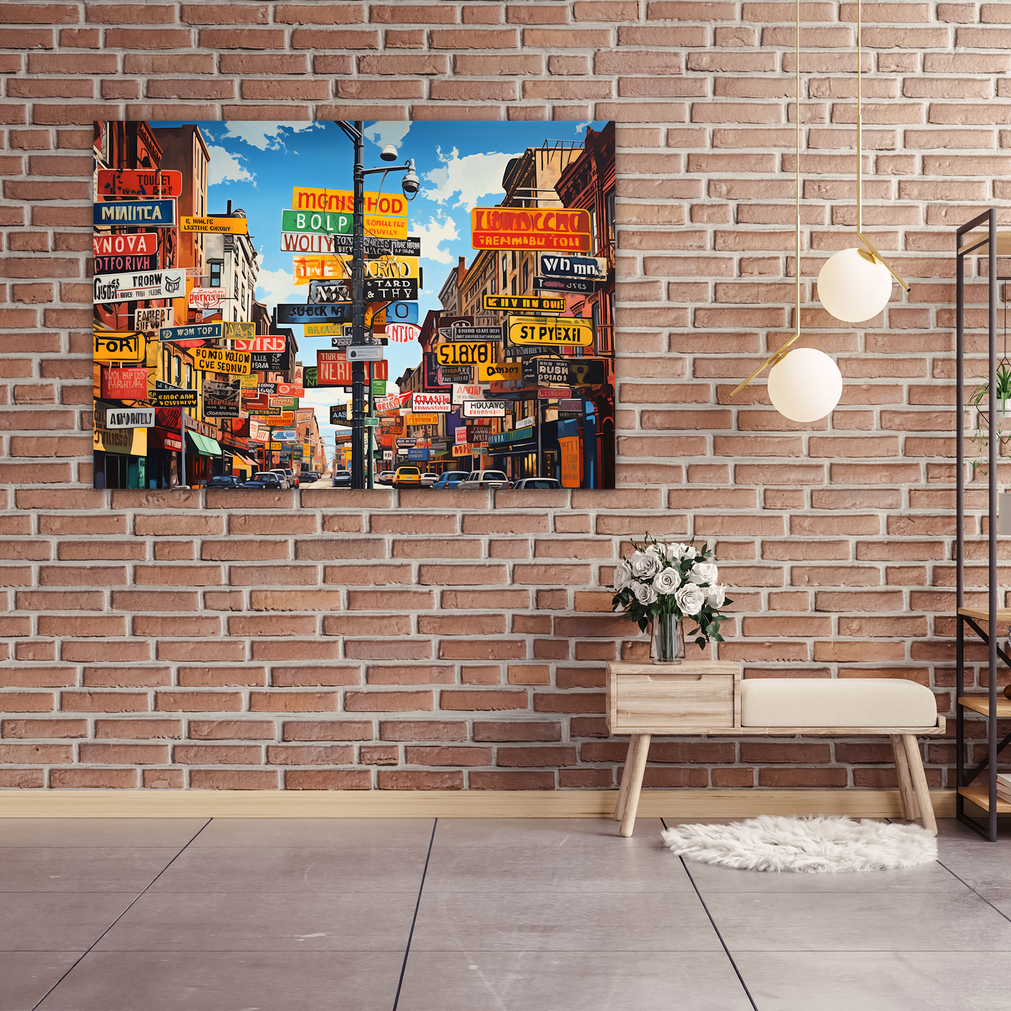 Harlem Street Signs Canvas Print - Harlem, Vibrant Atmosphere, Home Decoration, Canvas