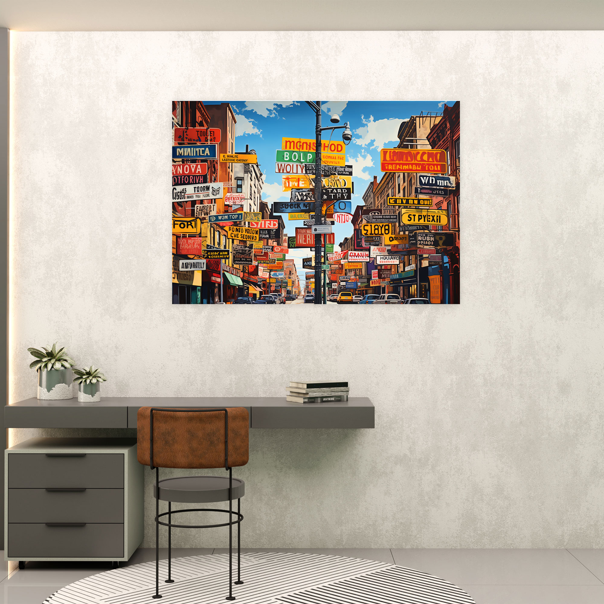 Harlem Street Signs Canvas Print - Harlem, Vibrant Atmosphere, Home Decoration, Canvas
