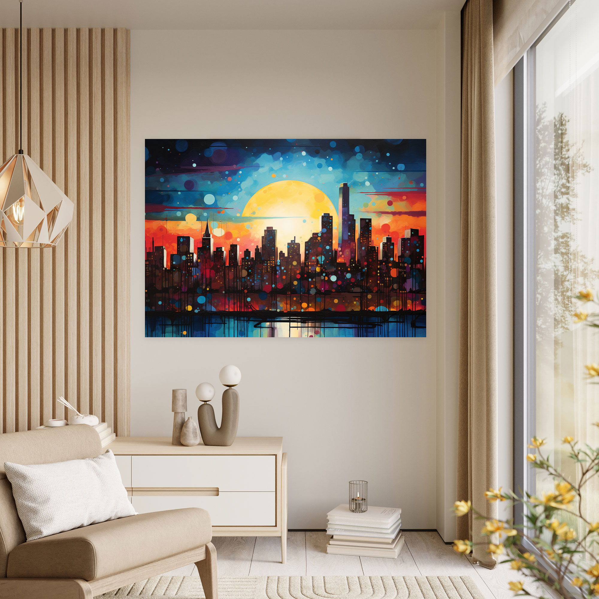 Harlem Night Skyline Canvas Print - Harlem, Canvas Print, Abstract Cityscape, Harlem