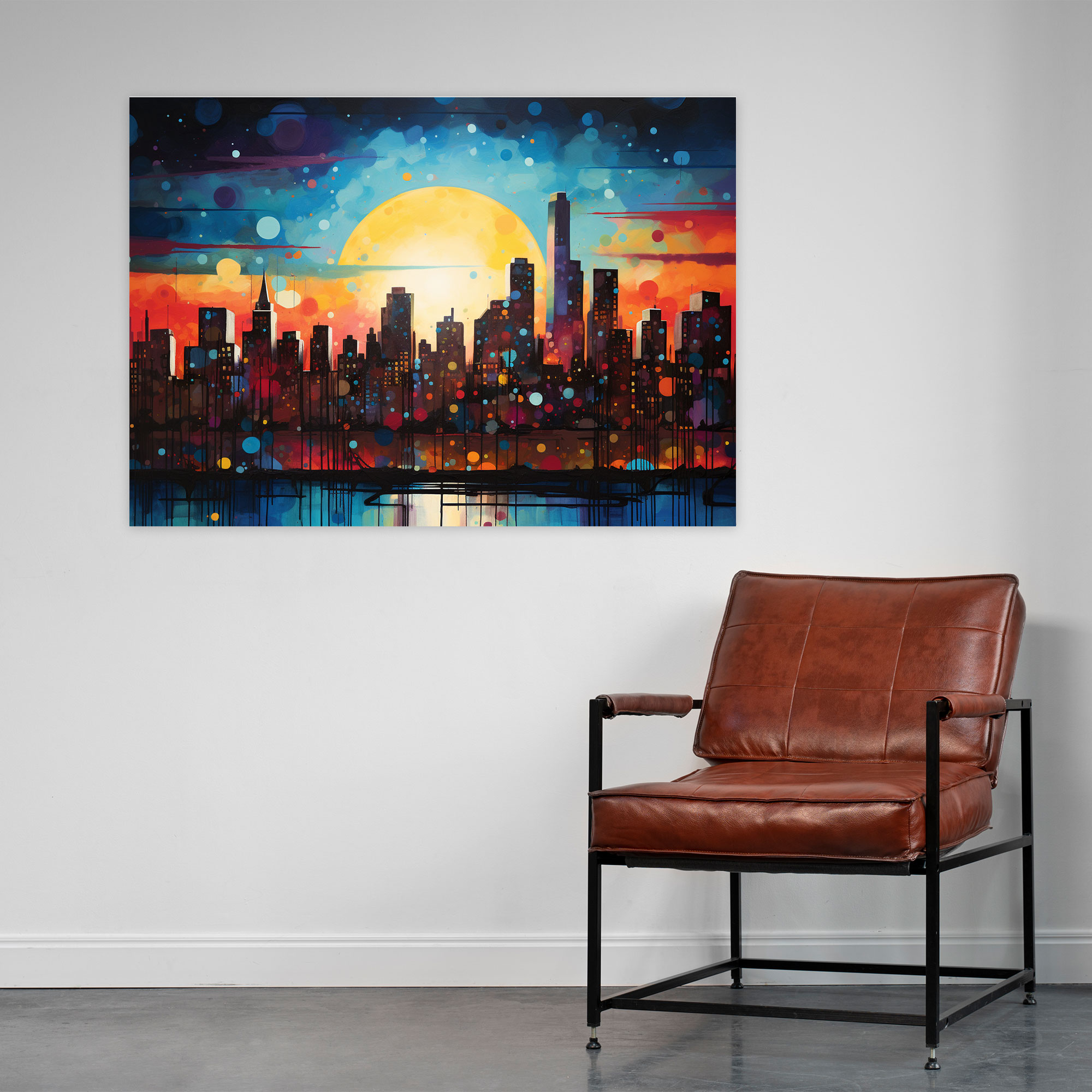 Harlem Night Skyline Canvas Print - Harlem, Canvas Print, Abstract Cityscape, Harlem