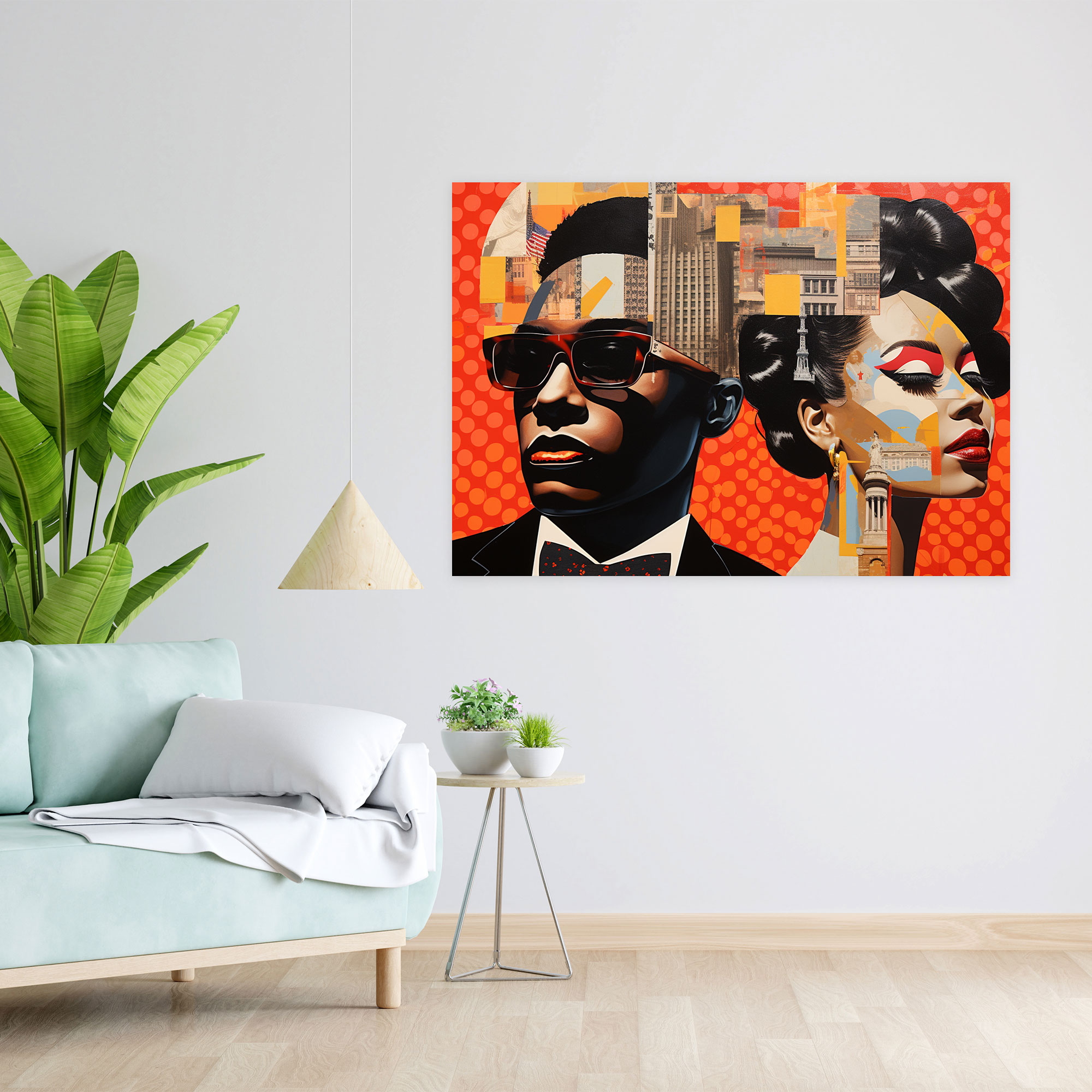 Harlem Landmarks Collage Canvas Print - Harlem, Cultural Symbols, Home Decoration, Richness