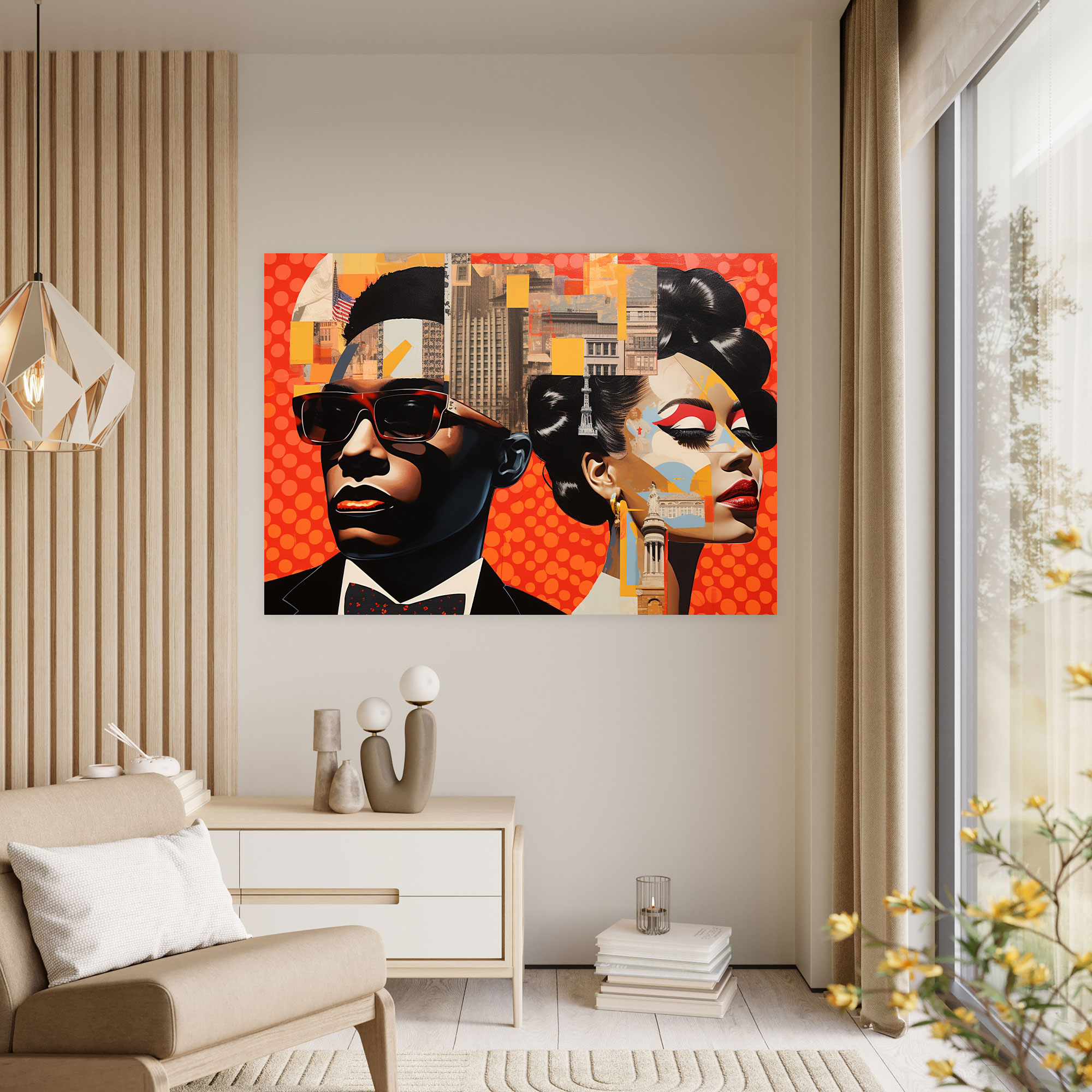 Harlem Landmarks Collage Canvas Print - Harlem, Cultural Symbols, Home Decoration, Richness