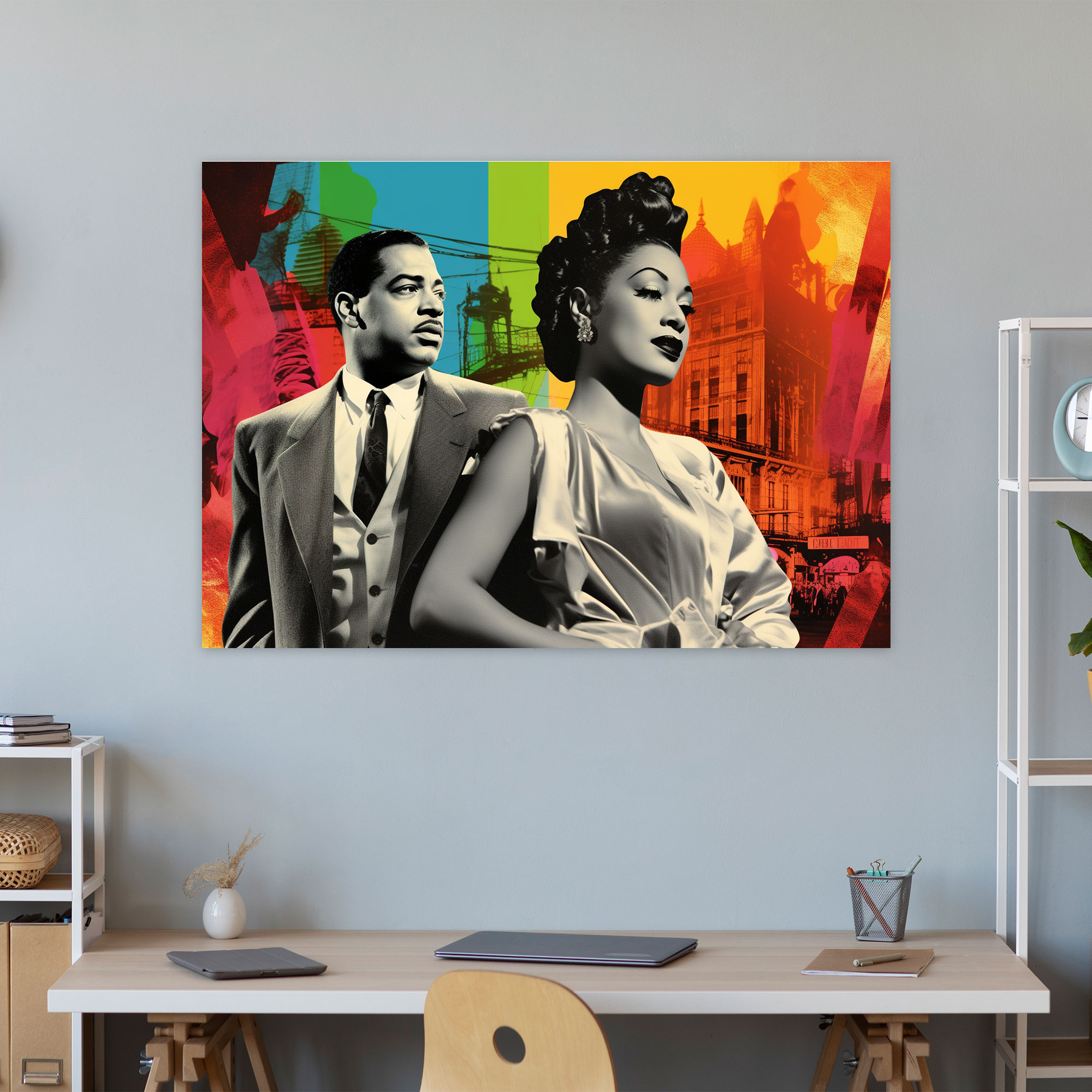 Harlem Wall Art - Renaissance-Inspired Collage With Iconic Figures, Premium Canvas Print - Harlem, Collage, Black-And-White Photographs, Canvas
