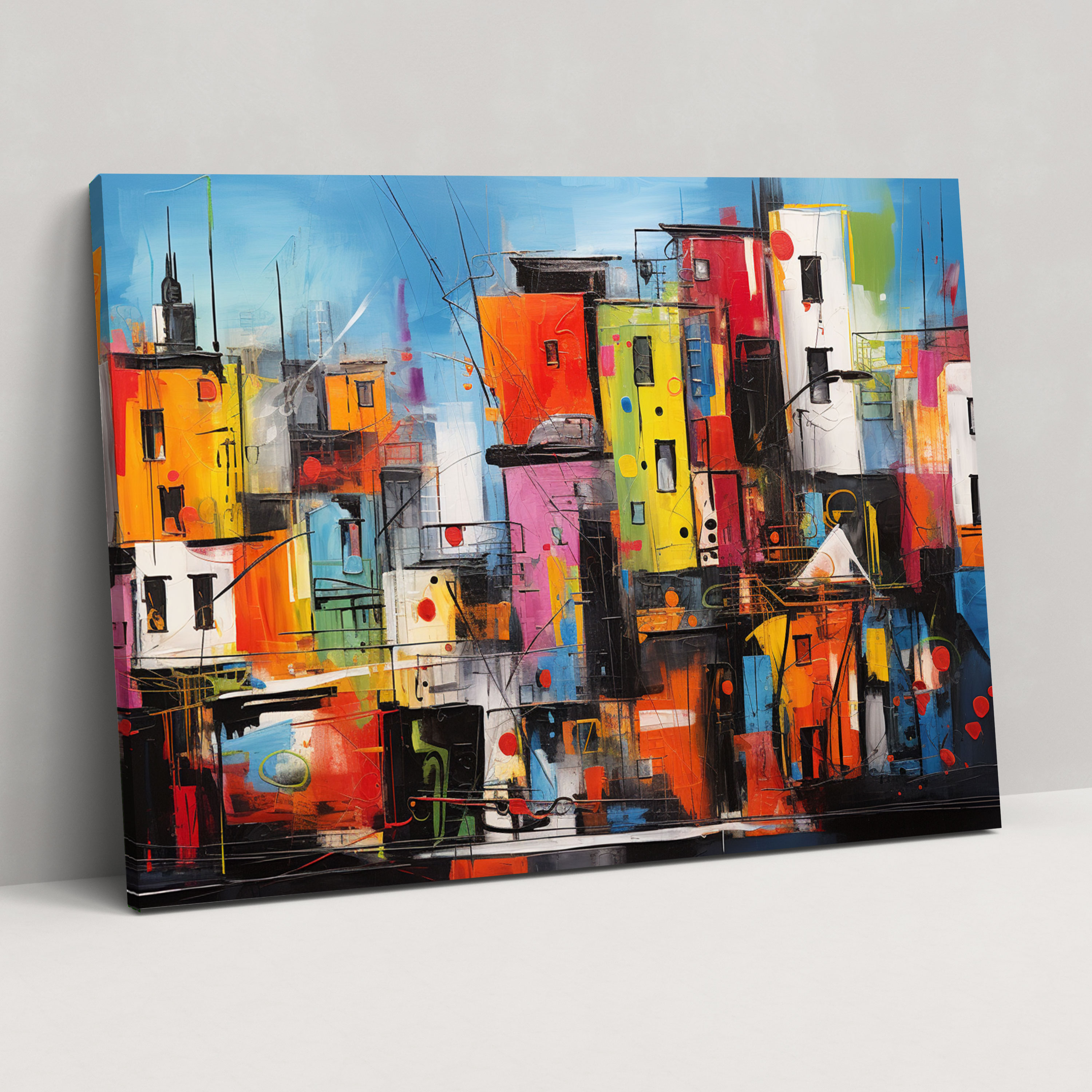 Harlem Wall Art - Abstract Painting Of Lively Streets, High Quality Canvas Print - Harlem, Canvas Wall Art, Wall Decoration, Harlem