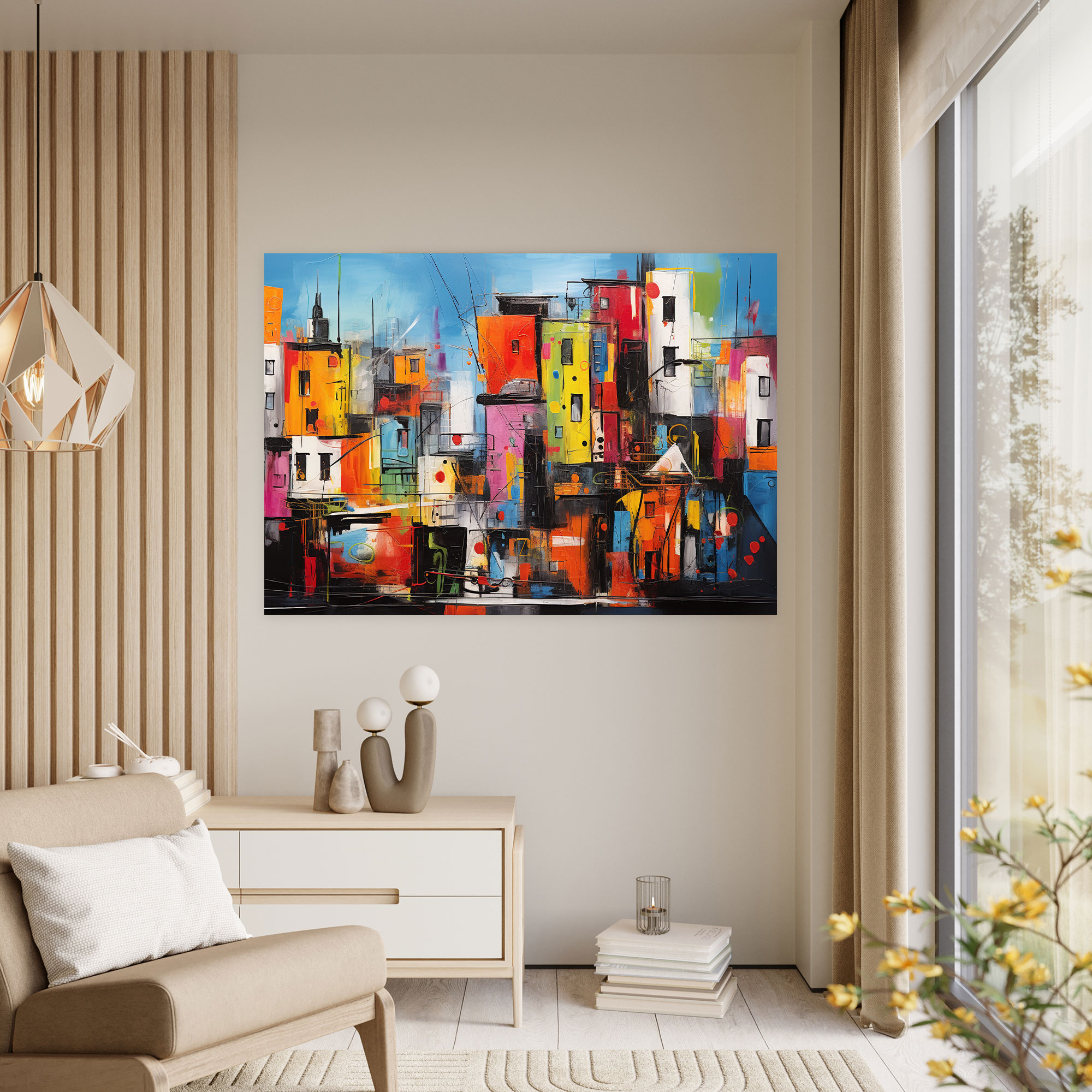 Harlem Wall Art - Abstract Painting Of Lively Streets, High Quality Canvas Print - Harlem, Canvas Wall Art, Wall Decoration, Harlem