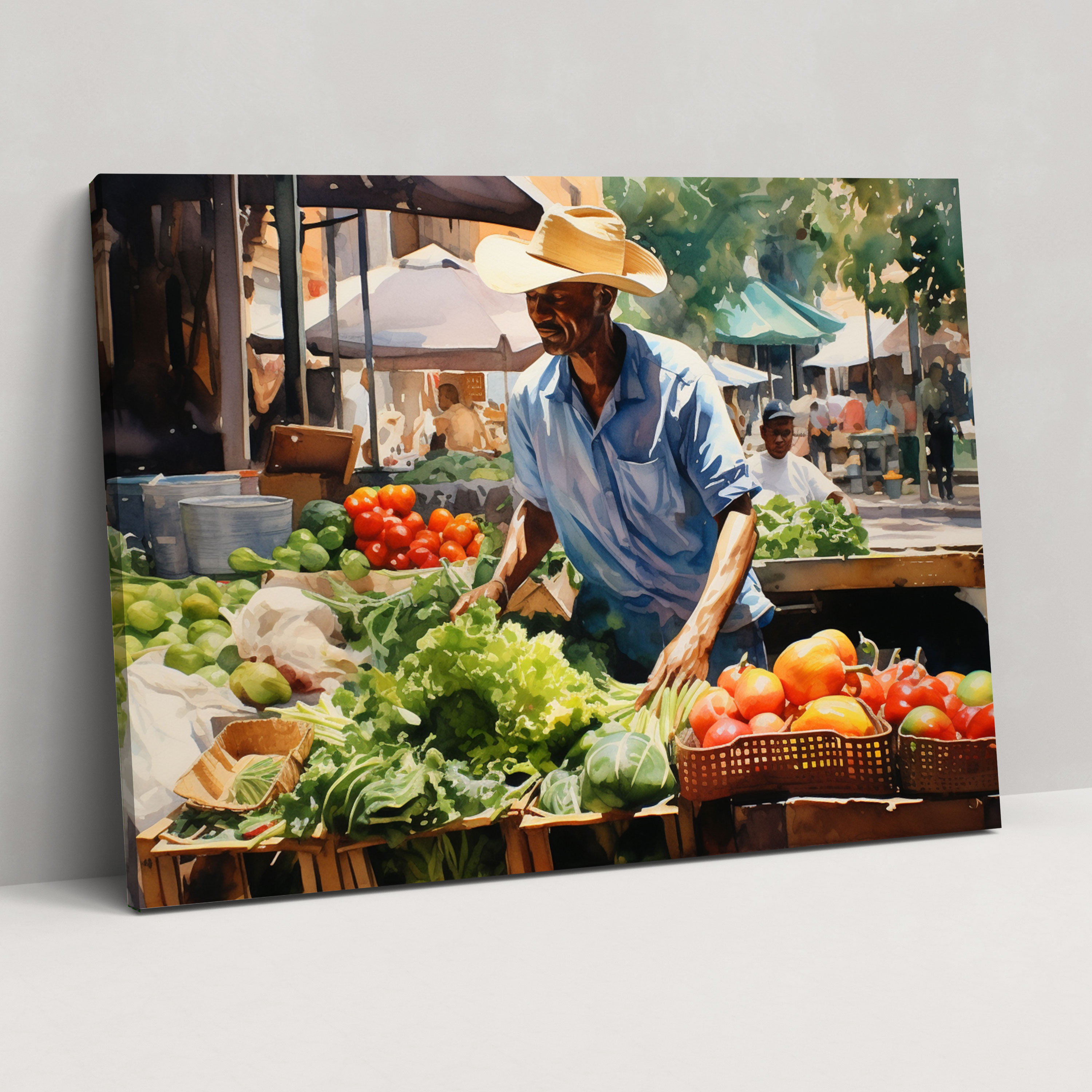 Harlem Canvas Print - Vibrant Marketplace With Fresh Produce, High Quality Wall Art - Harlem, Canvas Print, Harlem, Fresh Produce