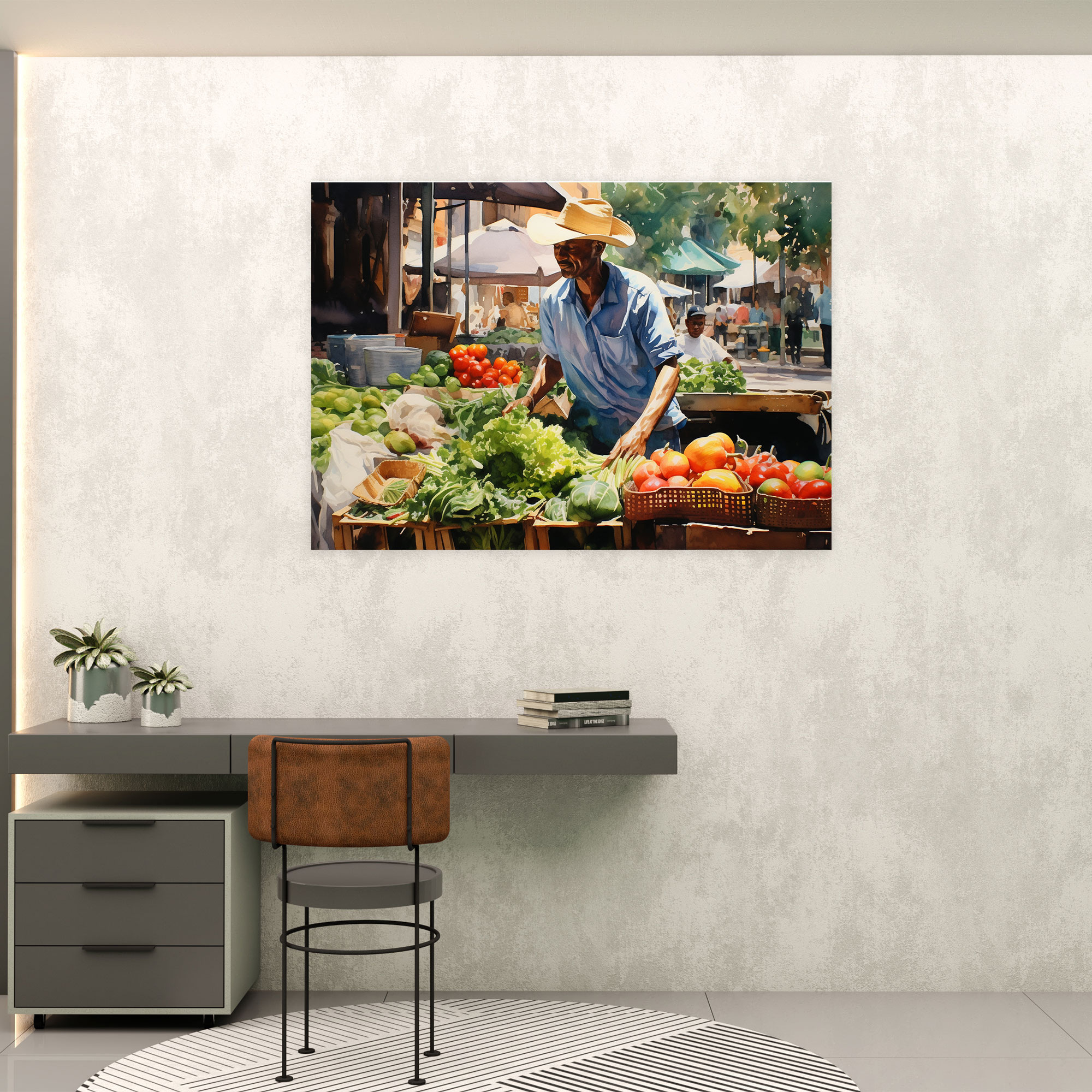 Harlem Canvas Print - Vibrant Marketplace With Fresh Produce, High Quality Wall Art - Harlem, Canvas Print, Harlem, Fresh Produce