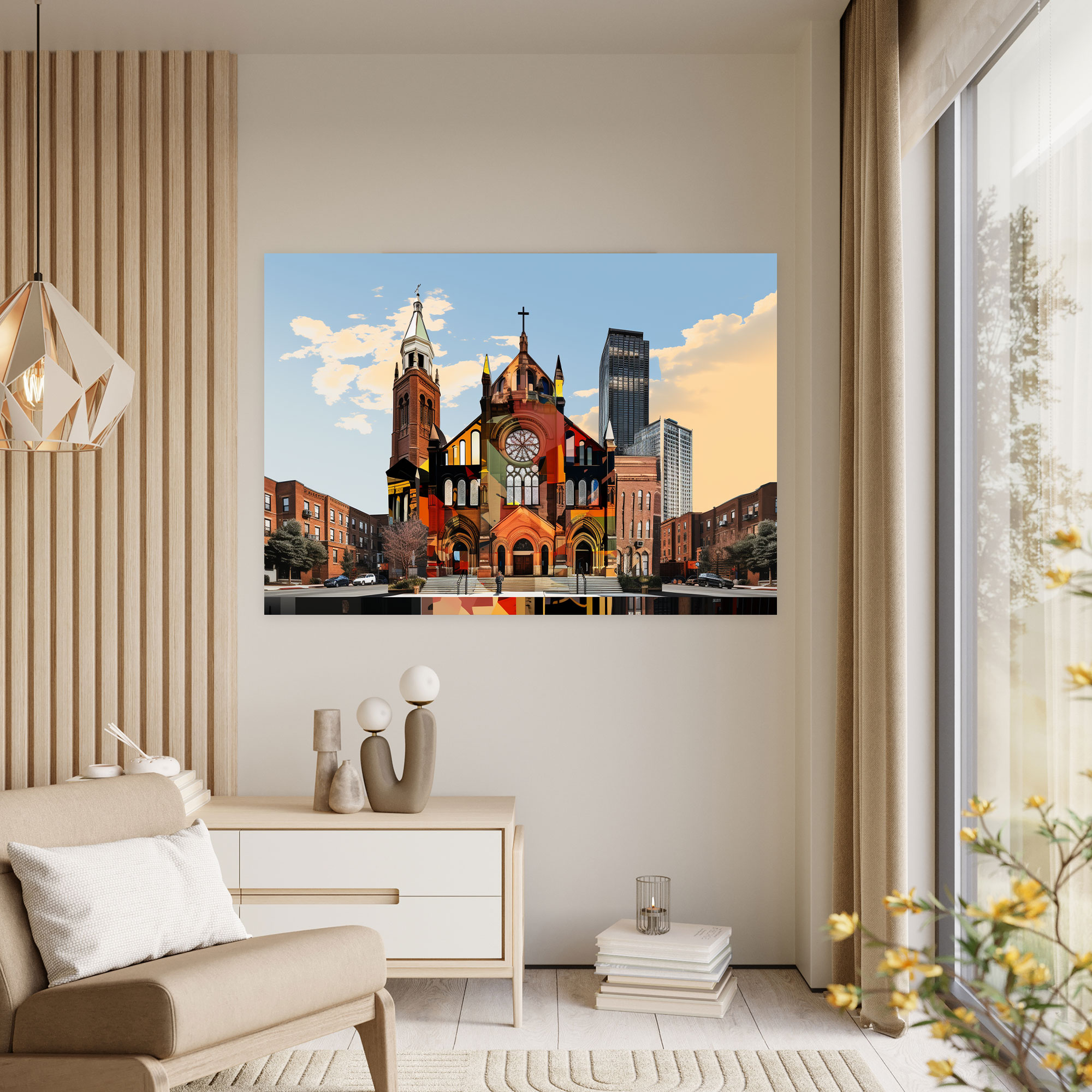 Harlem Wall Art - Digital Collage Of Iconic Landmarks, Premium Canvas Print - Harlem, Iconic Landmarks, Schomburg Center, Harlem