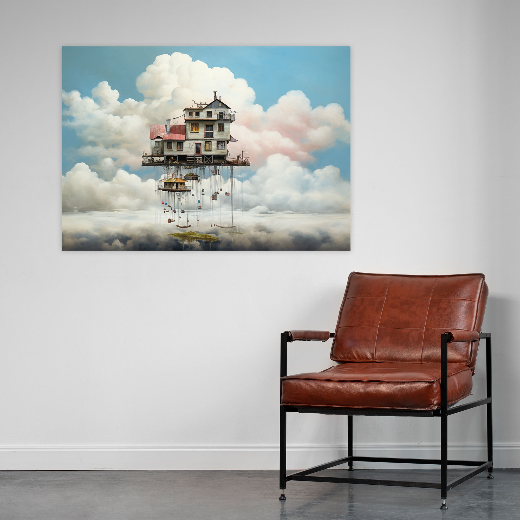 Floating Suburban House Canvas Print - Harlem, Wall Art, Suburban, Floating House