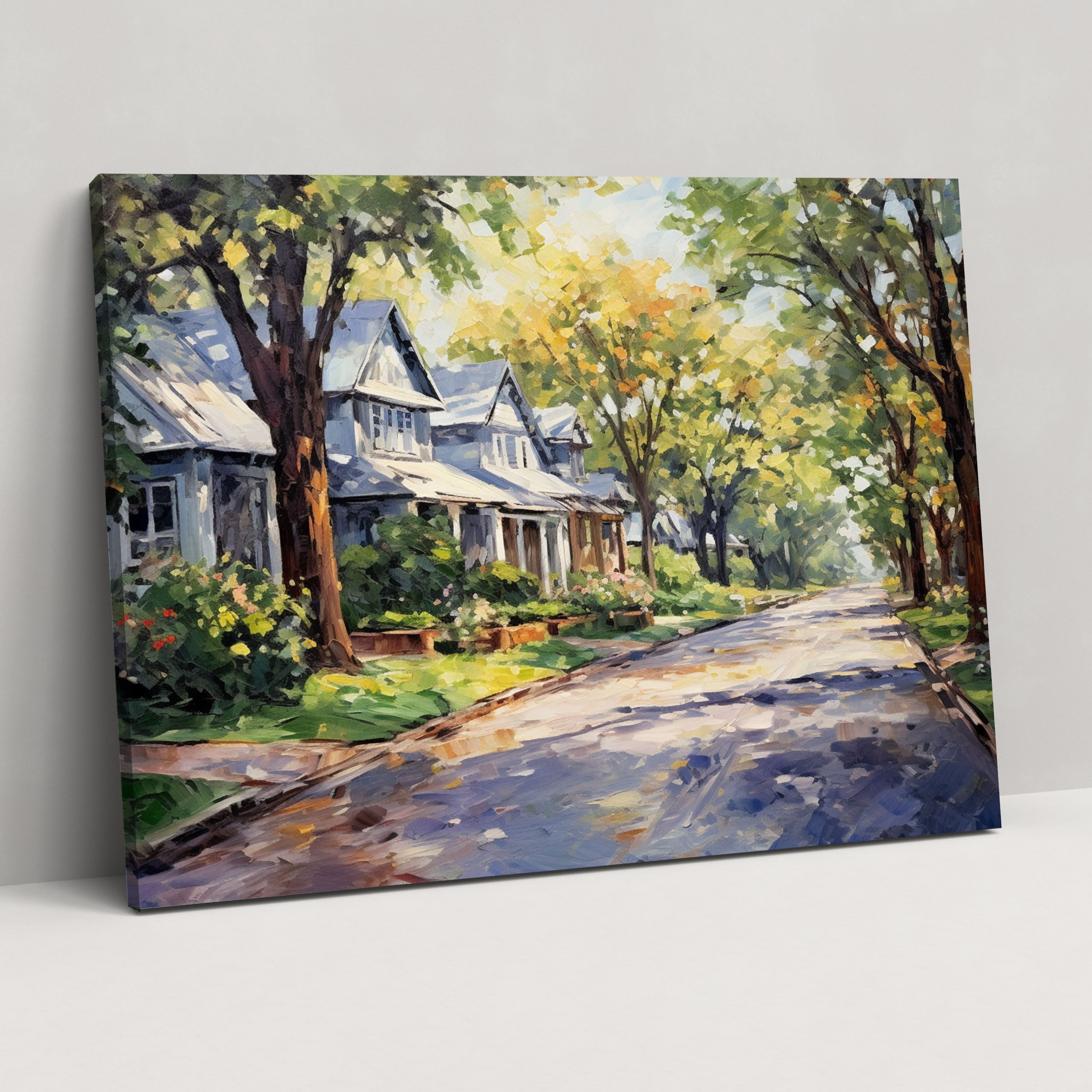 Tranquil Suburban Wall Art - Harlem, Tranquil, Soft Brushstrokes, Wall Art