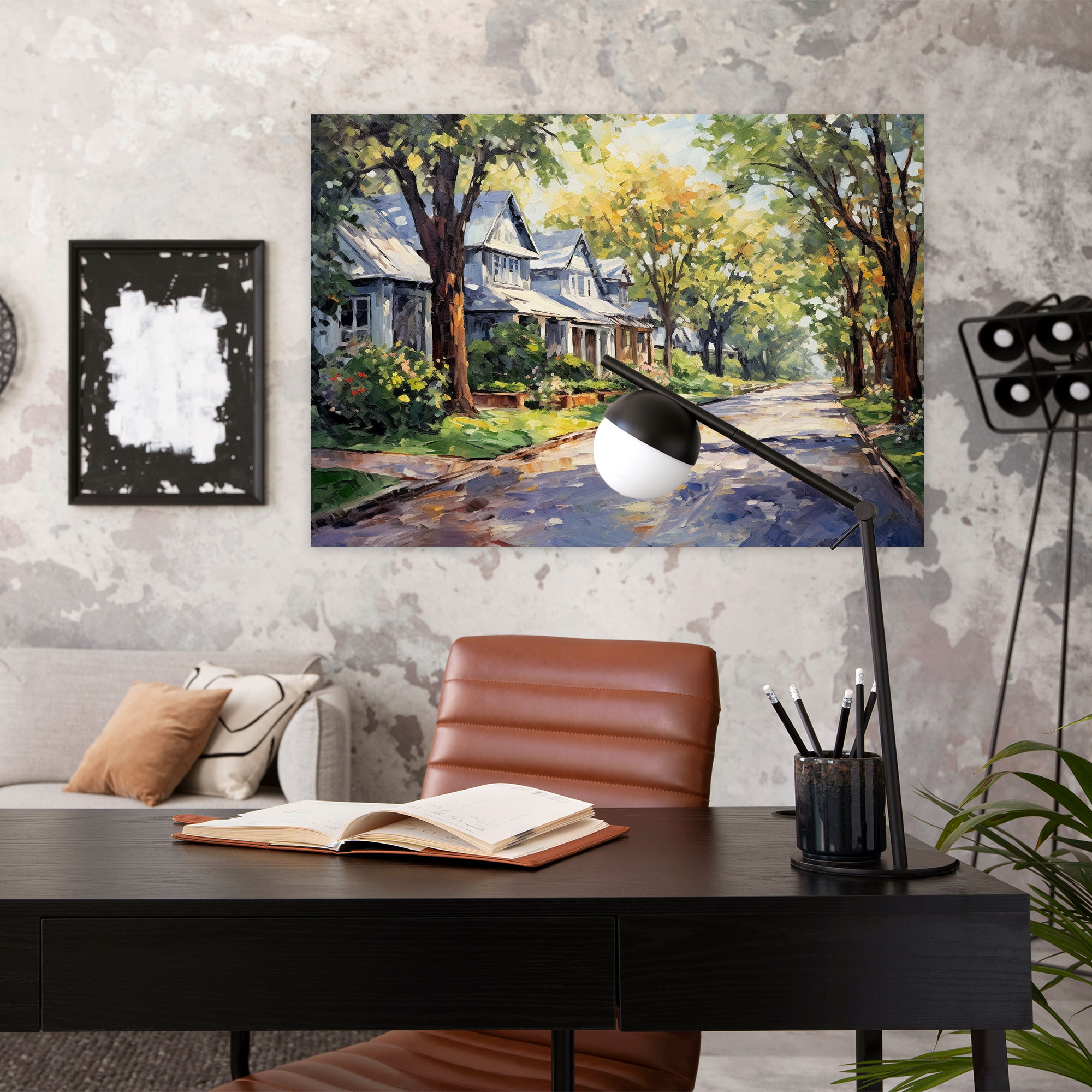 Tranquil Suburban Wall Art - Harlem, Tranquil, Soft Brushstrokes, Wall Art