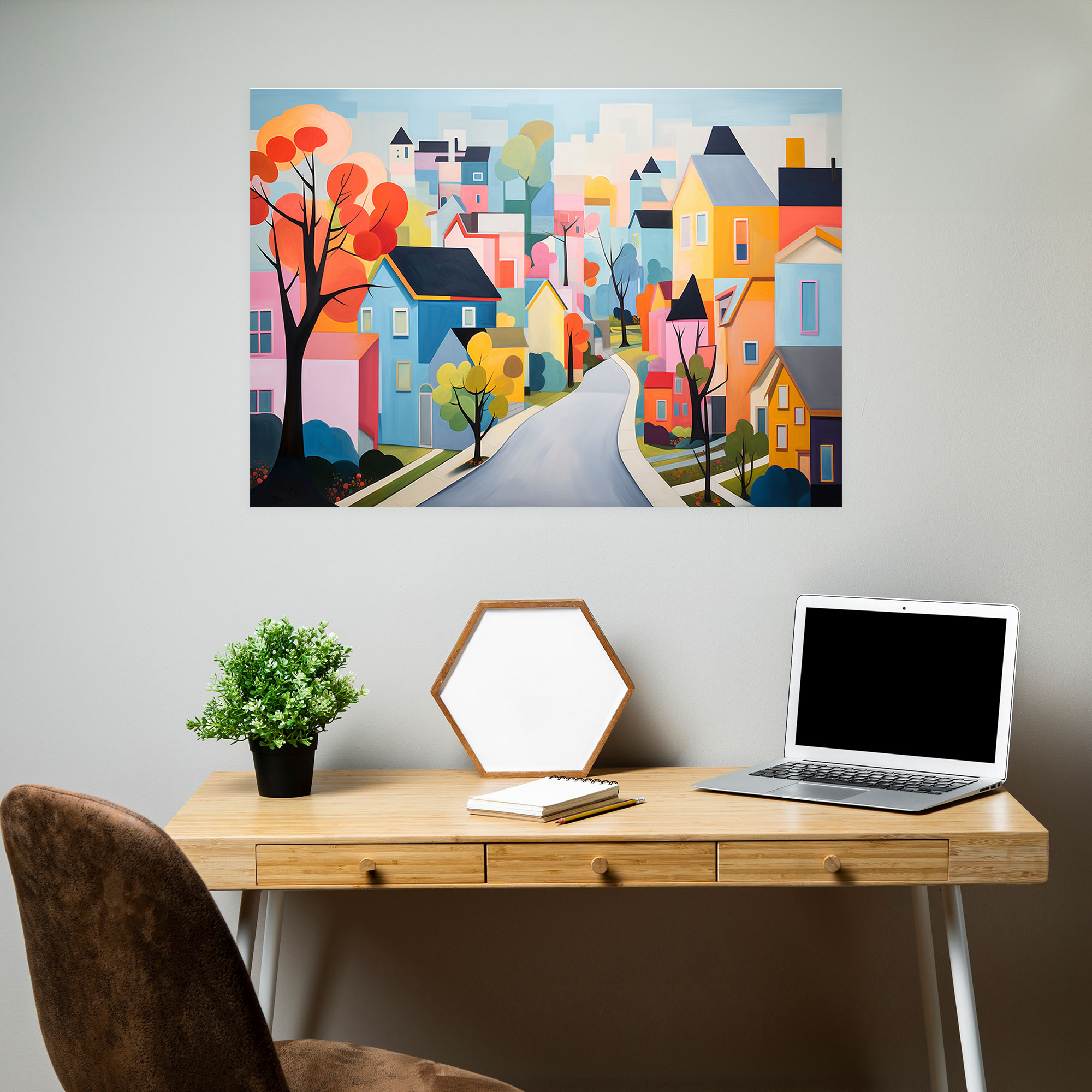Vibrant Suburban Wall Art - Harlem, Contemporary Style, Suburban, Canvas Wall Art