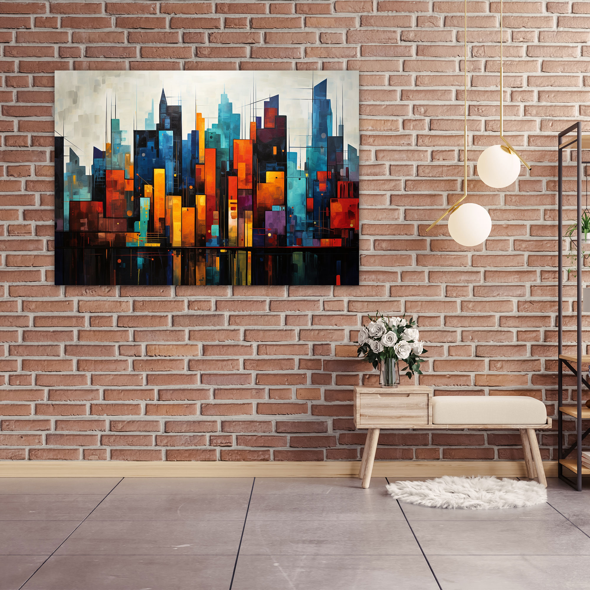 Dynamic Suburban City Canvas Print - Harlem, Home Decoration, Wall Art, Wall Decoration