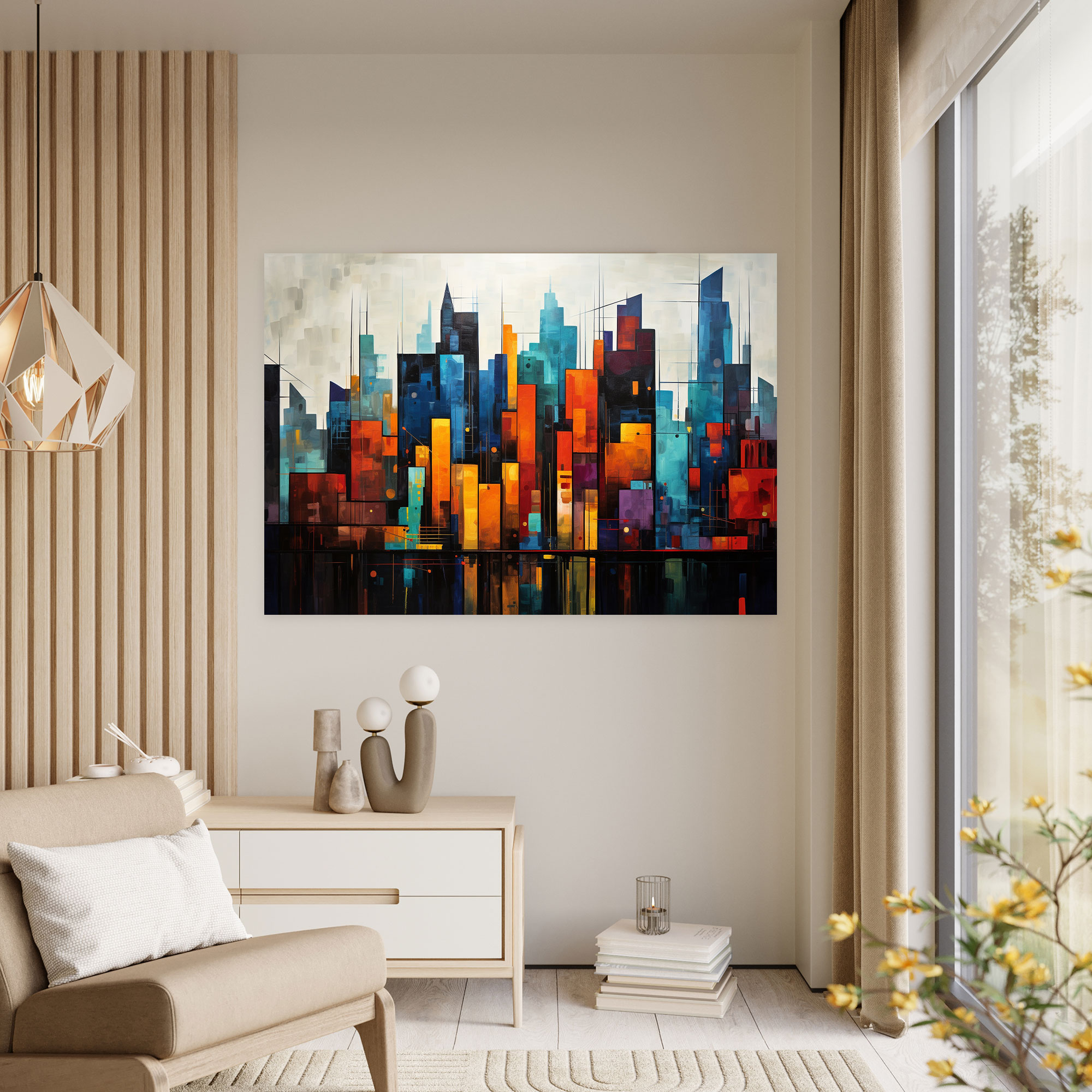 Dynamic Suburban City Canvas Print - Harlem, Home Decoration, Wall Art, Wall Decoration