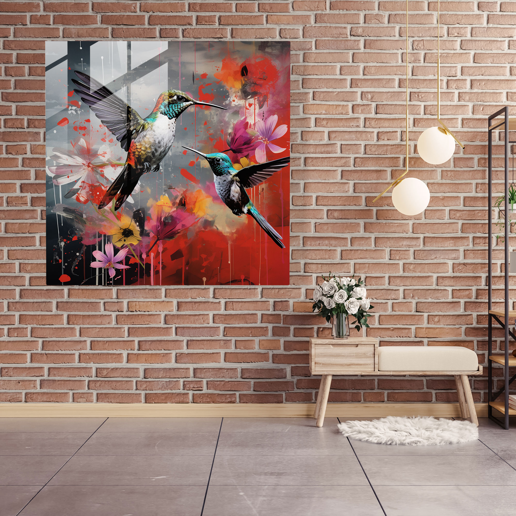 Sarıkanat Koleksiyon Cam Tablo - Soyut Desenler Modern Sanat