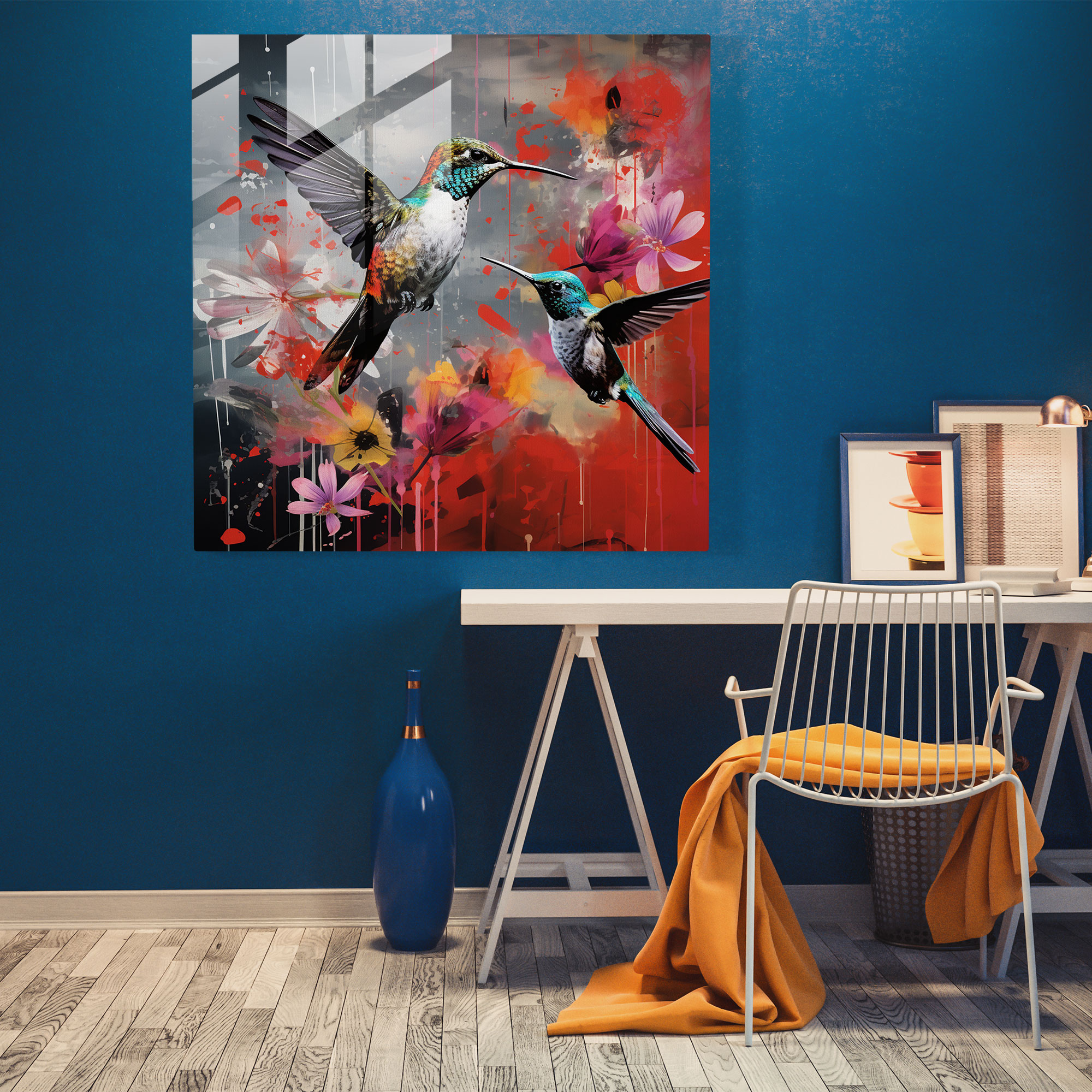 Sarıkanat Koleksiyon Cam Tablo - Soyut Desenler Modern Sanat