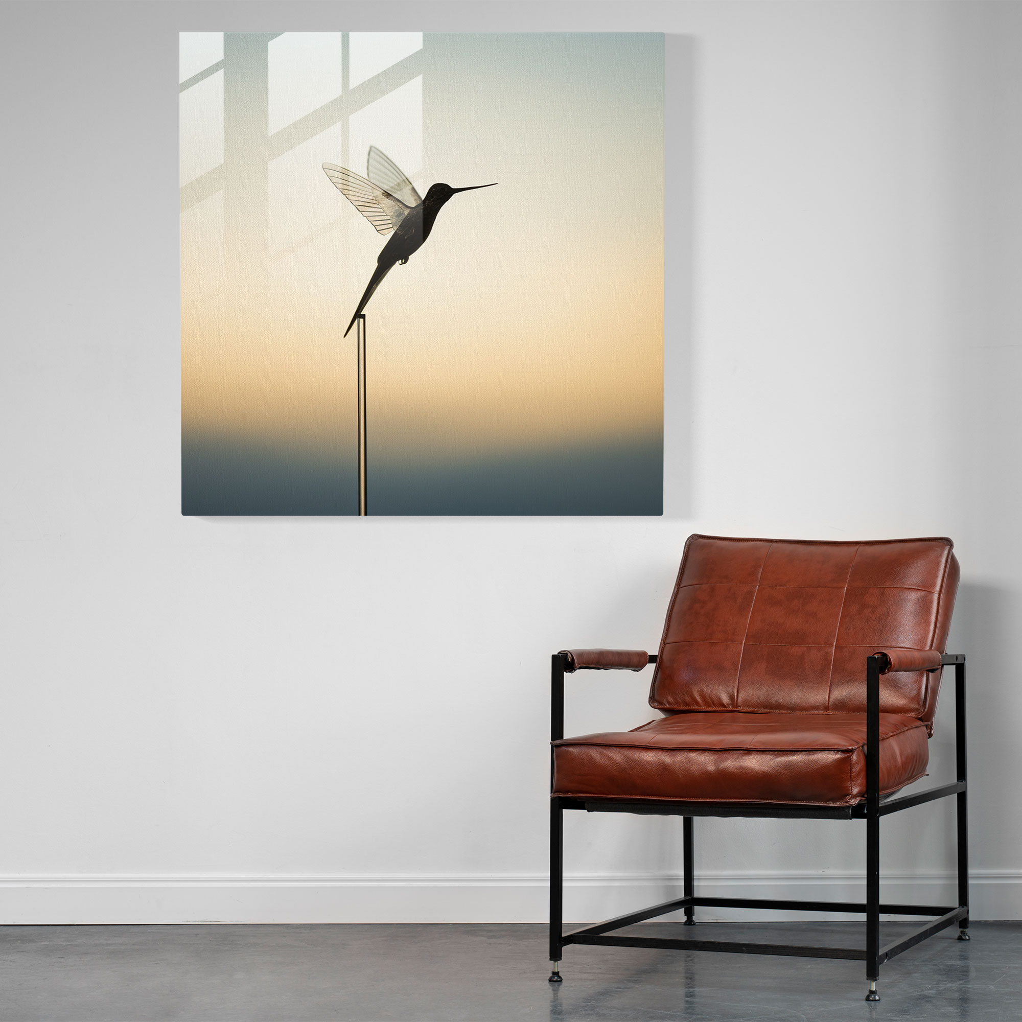 Ethereal Simplicity Glass Print - Hummingbird, Simplicity, Glass Art, Home Decoration