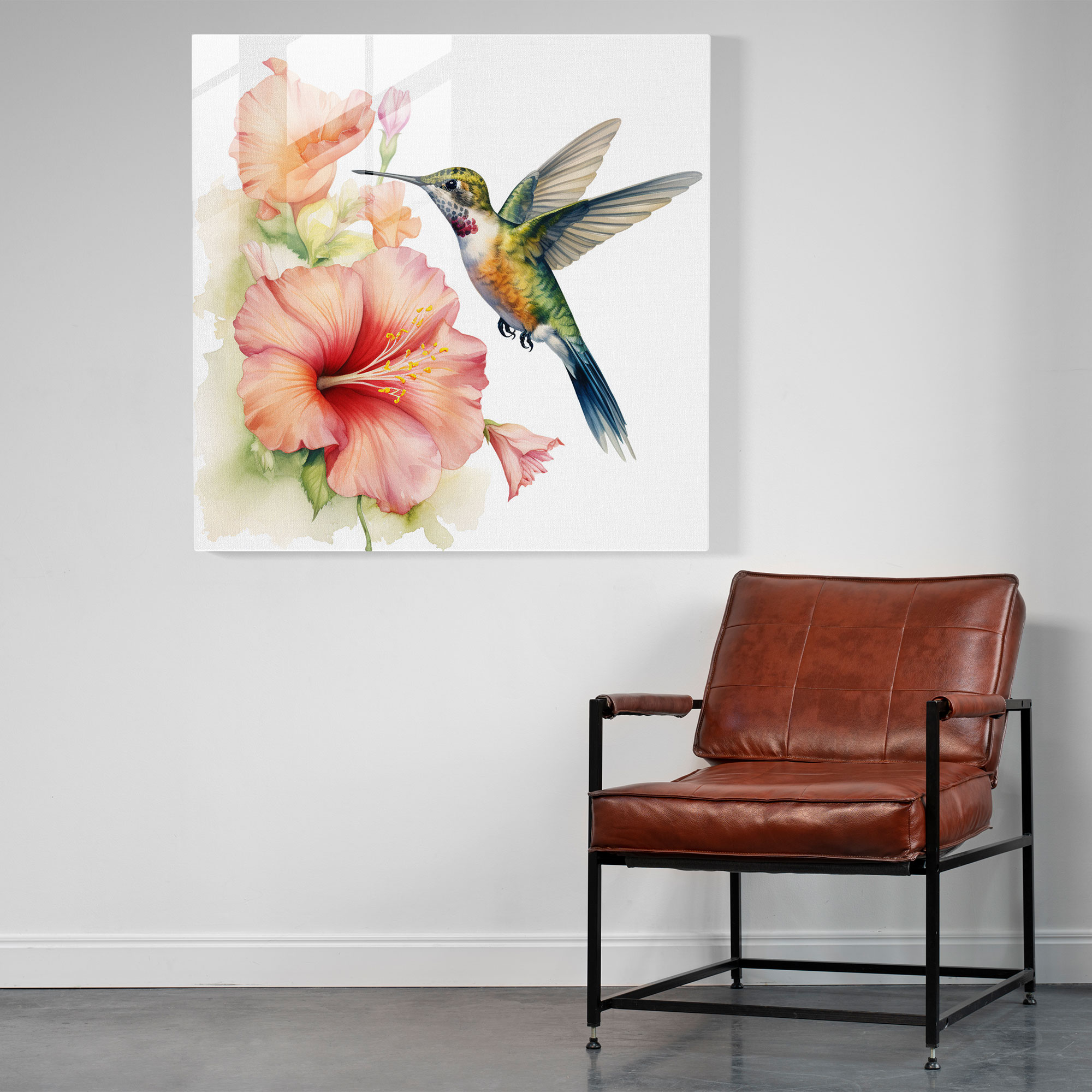 Delicate Hummingbird Glass Print - Hummingbird, Wall Decoration, Nature Decor, Home Decoration