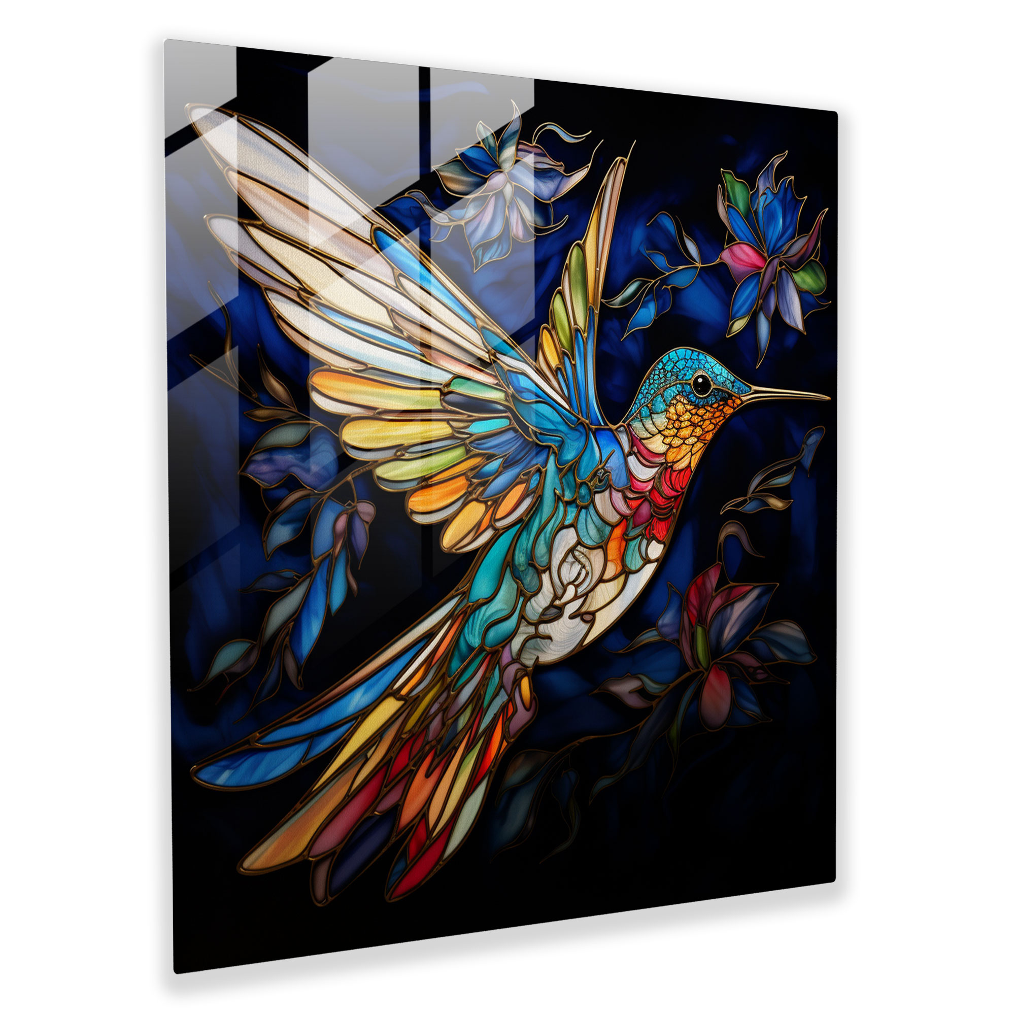 Büyüleyici Güvercin Cam Tablosu - Güvercin Vitray Cam Modern Sanat Duvar Dekorasyonu
