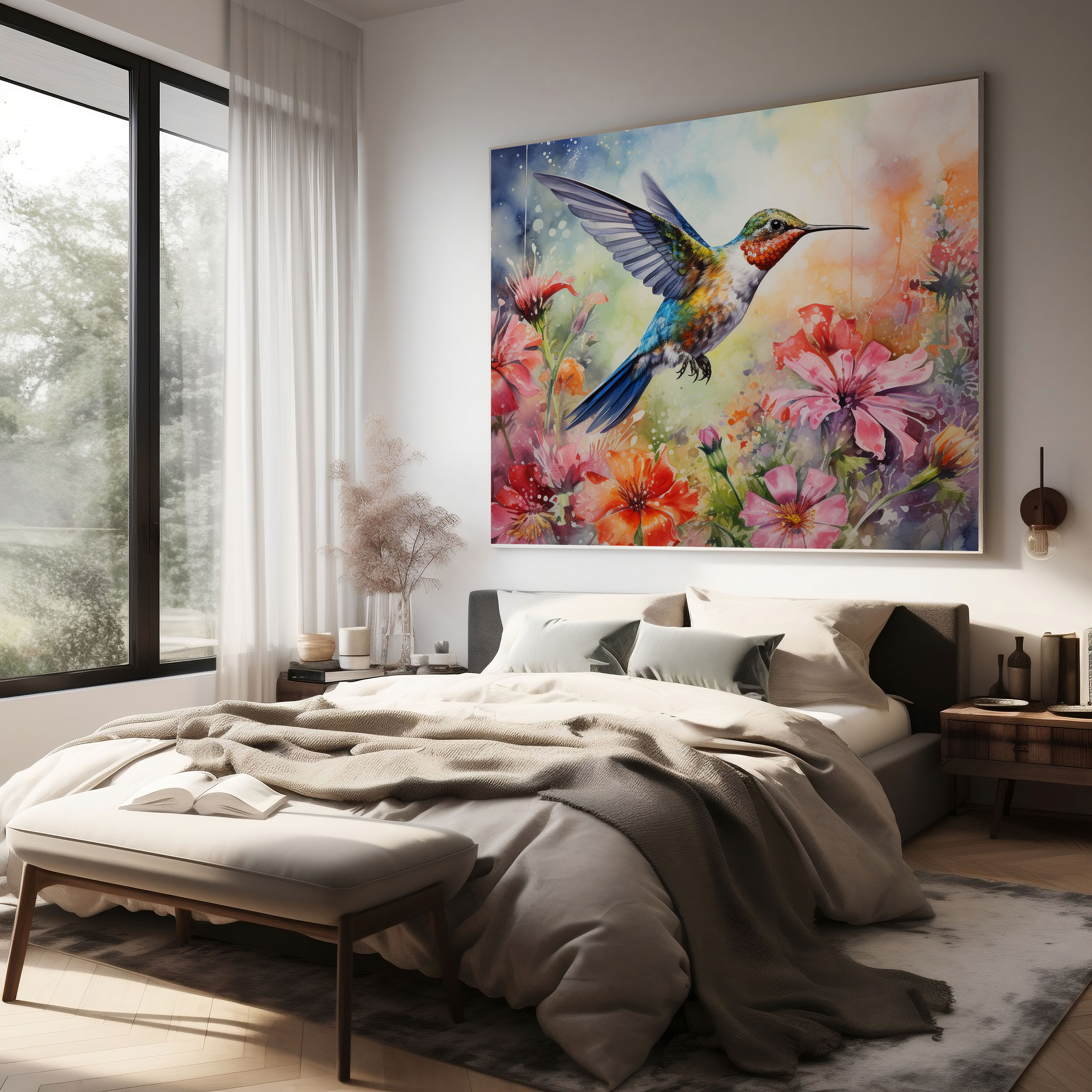 Hummingbird Canvas Print - Hummingbird, Canvas, Wall Decoration, Wall Art