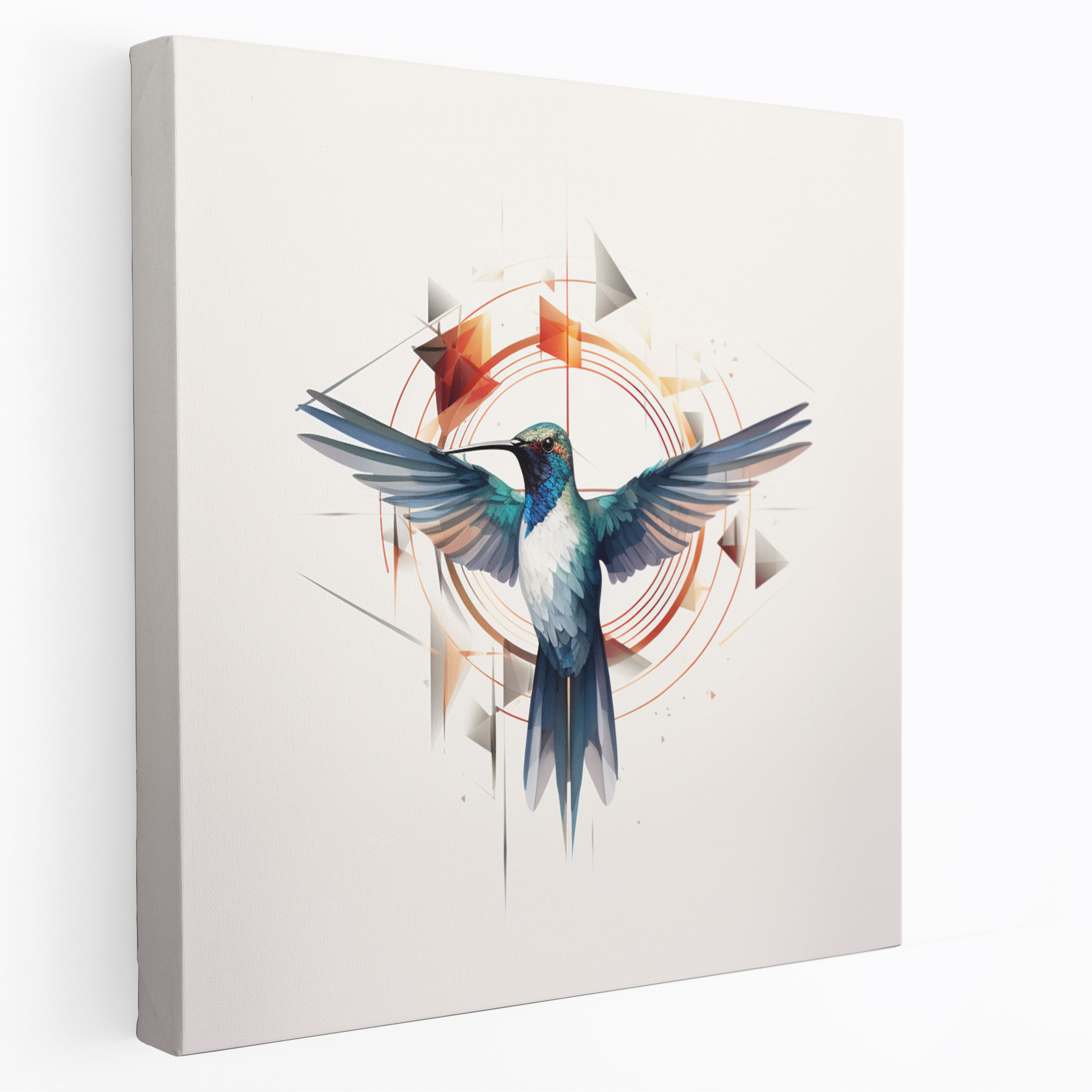 Geometric Hummingbird Wall Art - Hummingbird, Canvas Wall Art, Canvas, Sleek