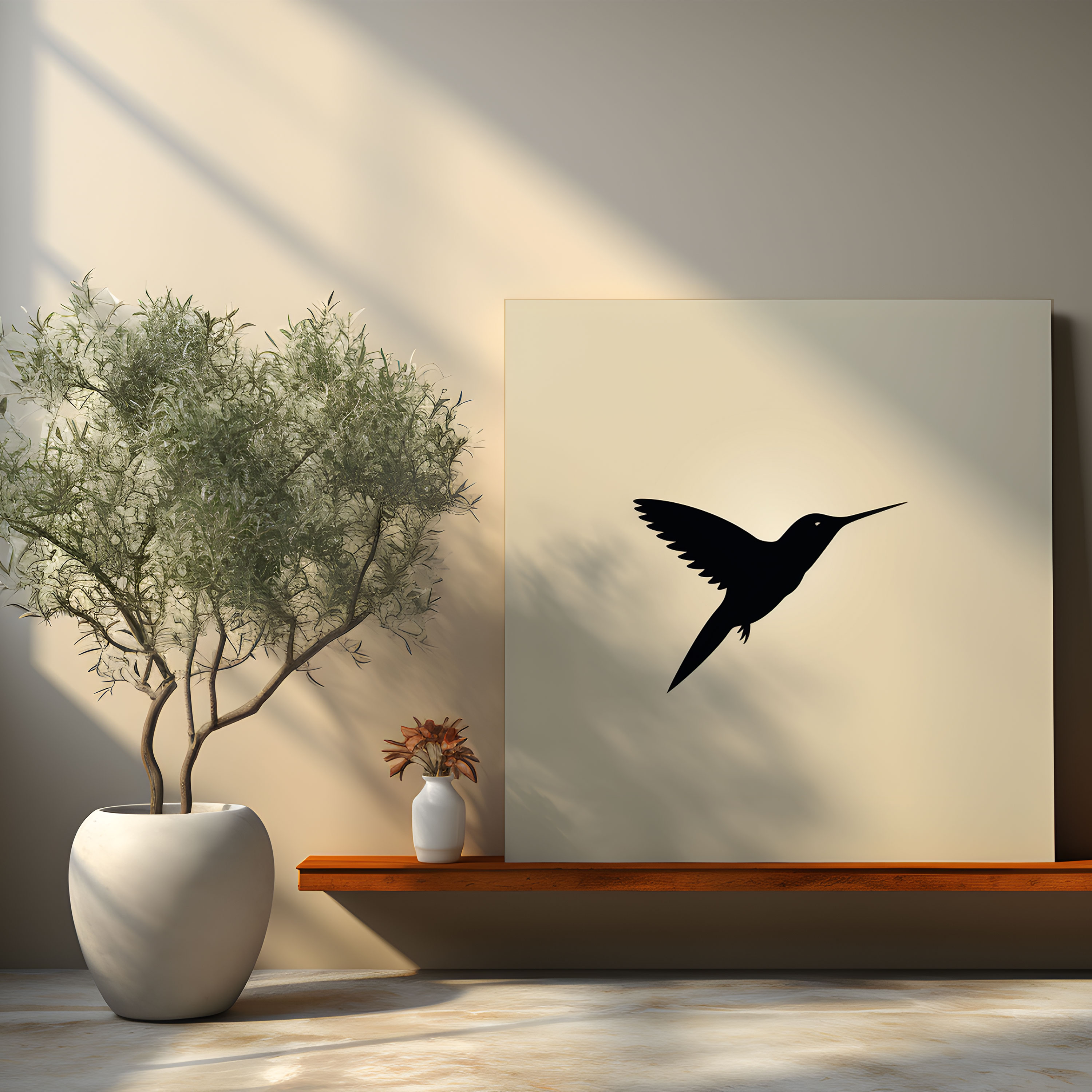 Minimalist Hummingbird Canvas Print - Hummingbird, Wall Decoration, Canvas, Home Decoration