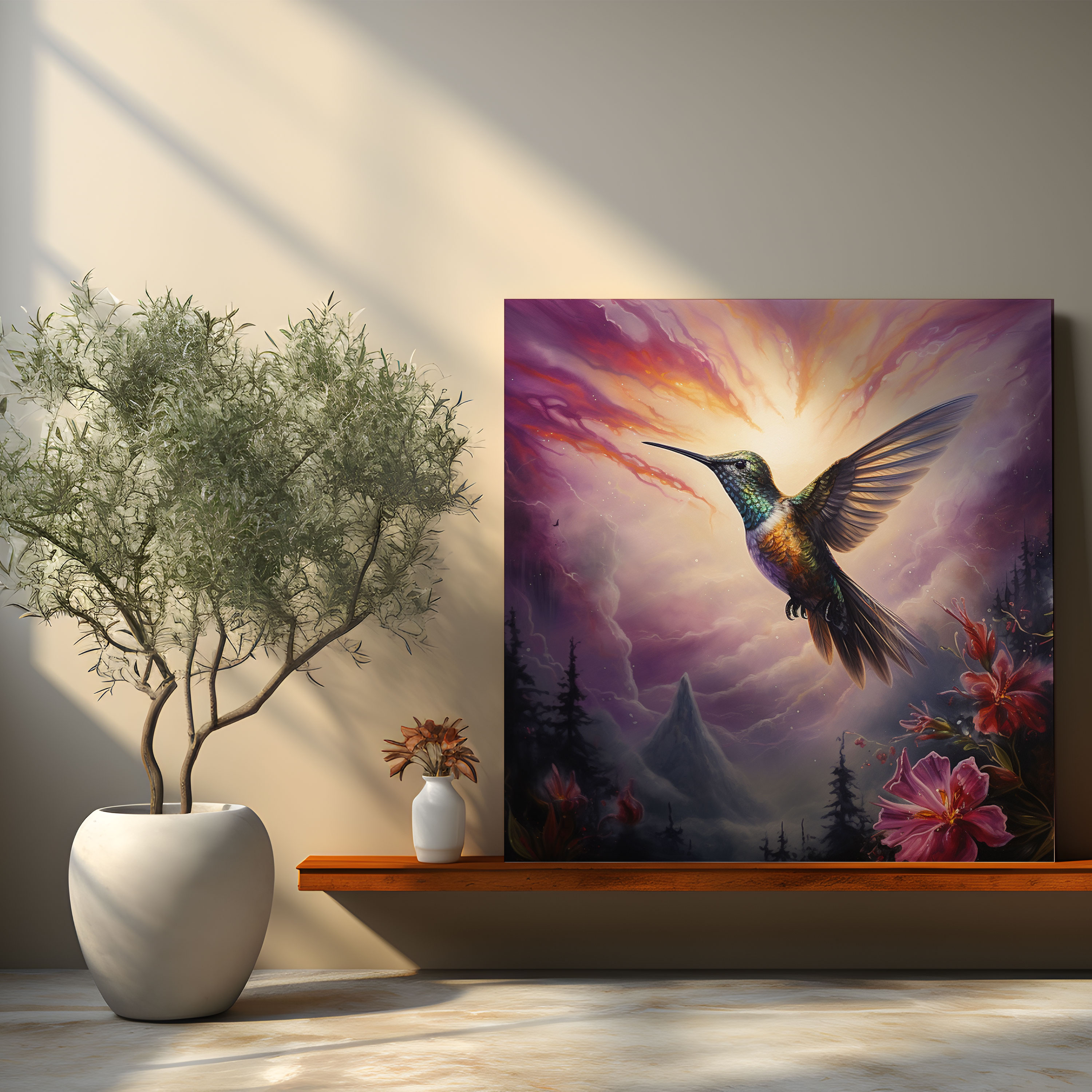Dreamy Hummingbird Wall Art - Hummingbird, Wall Art, Canvas Print, Wall Decoration