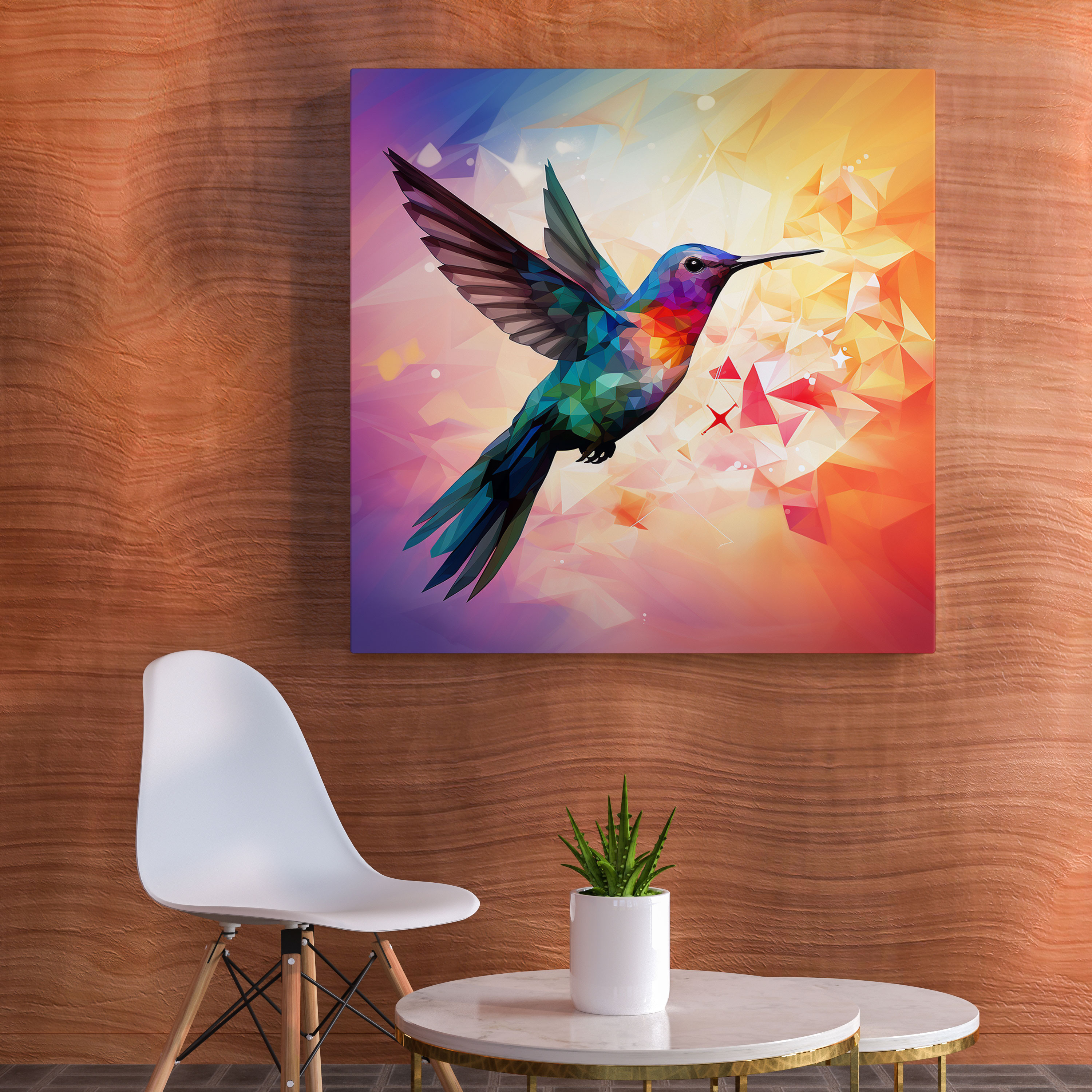 Geometric Hummingbird Wall Decoration - Hummingbird, Wall Decoration, Wall Art, Home Decoration