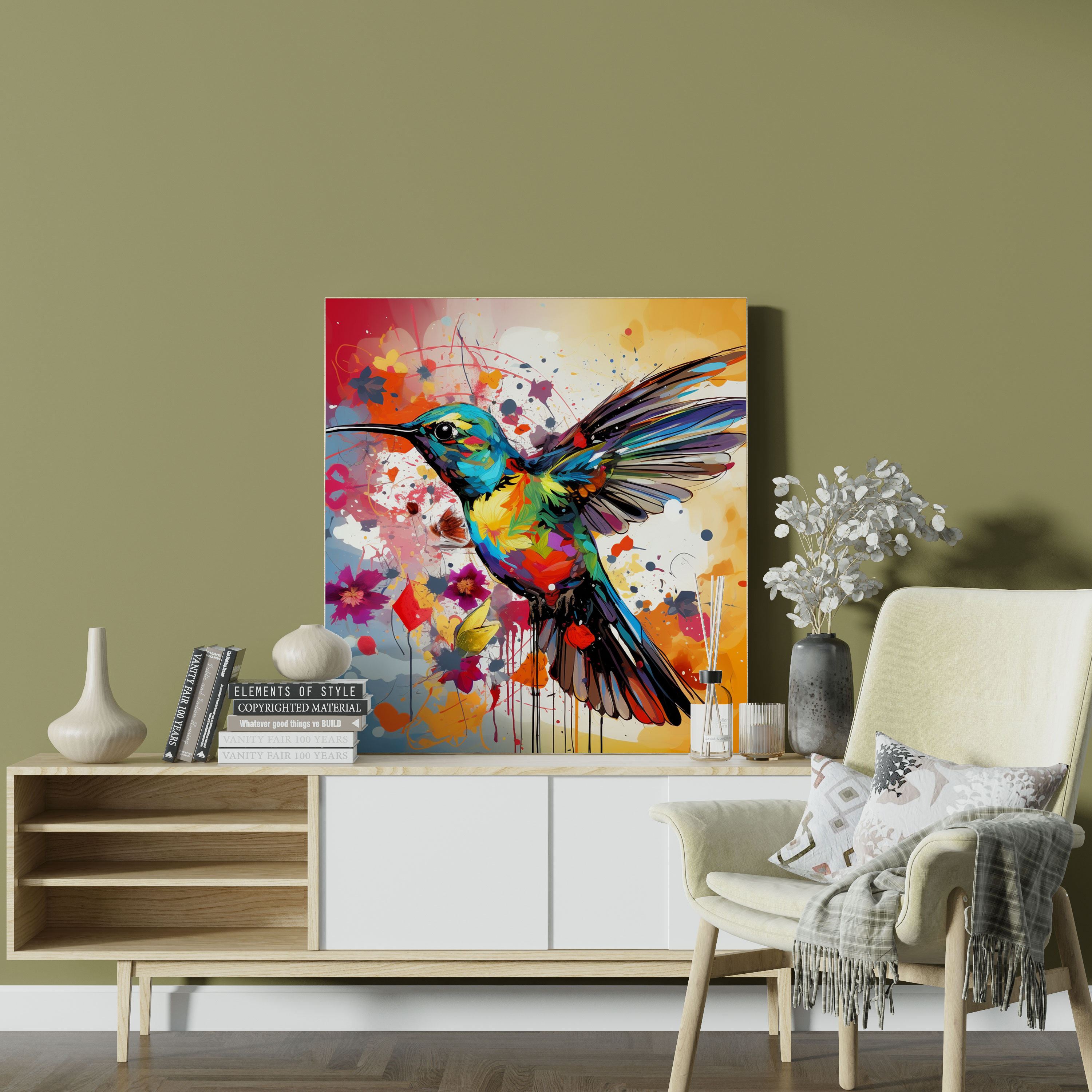 Pop Art Hummingbird Canvas Print - Hummingbird, Hummingbird, Canvas Wall Art, Canvas Print