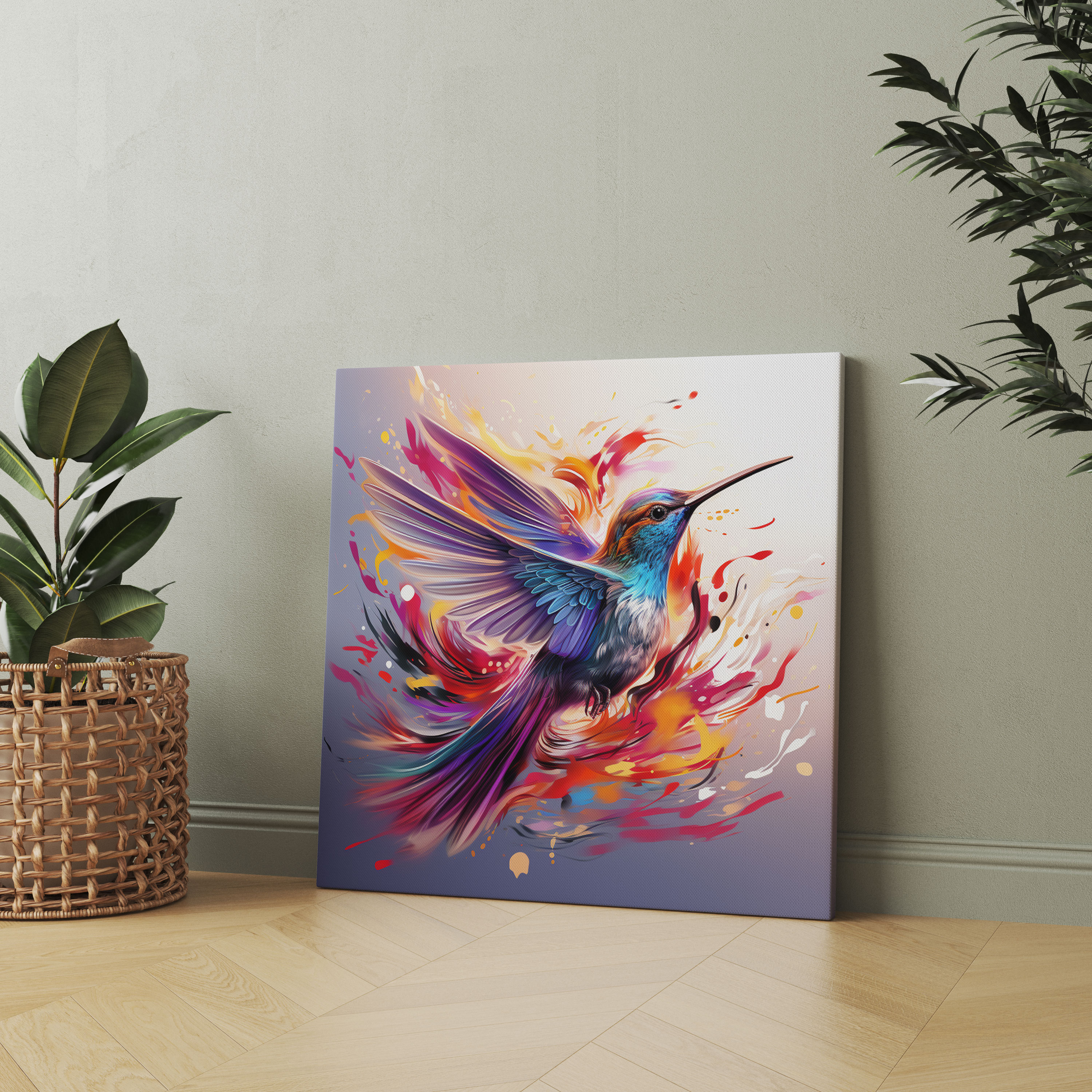 Dynamic Hummingbird Canvas Print - Hummingbird, Canvas Wall Art, Hummingbird, Canvas Print