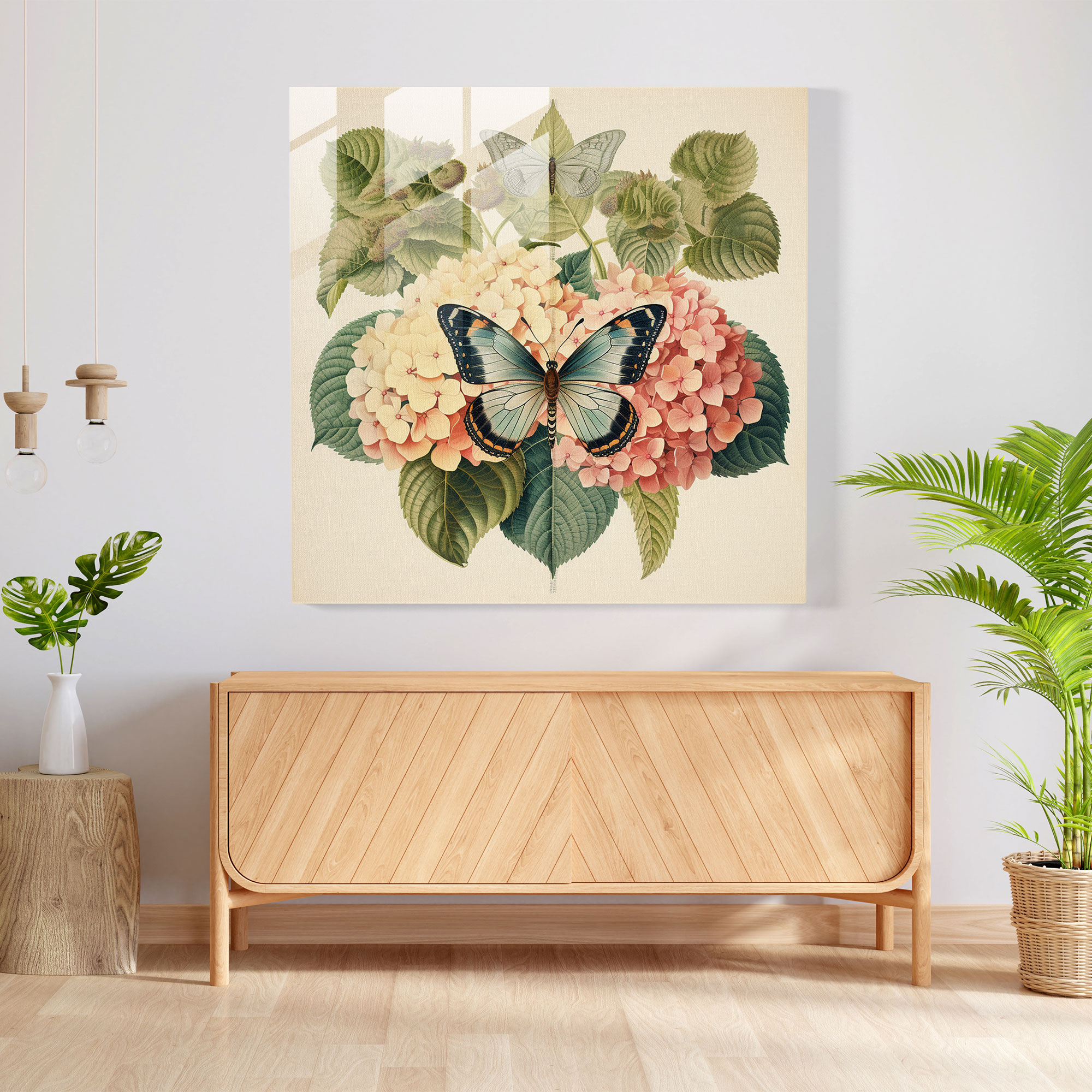 Hydrangea Collage Glass Print - Hydrangea, Glass Print, Wall Decoration, Hydrangea