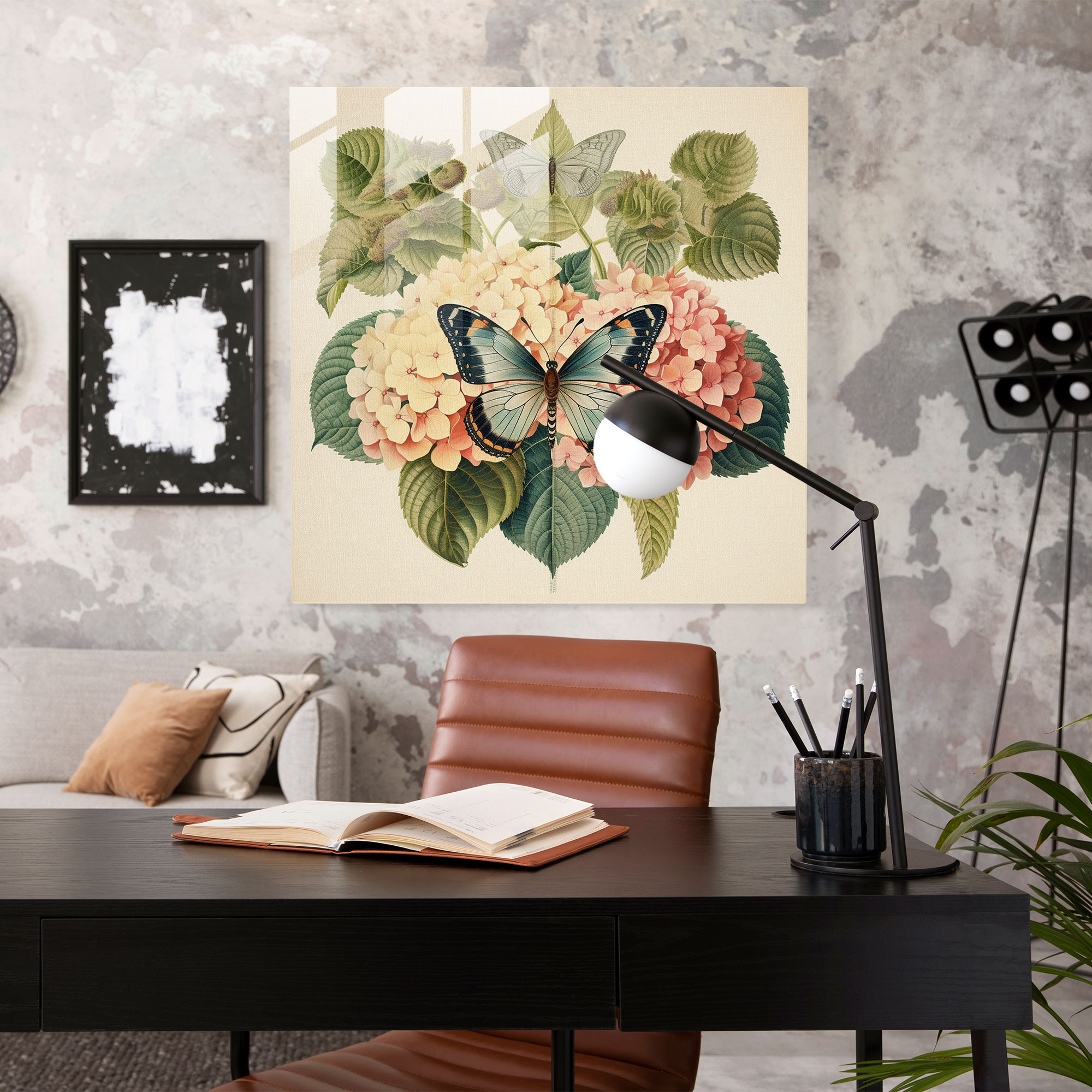 Hydrangea Collage Glass Print - Hydrangea, Glass Print, Wall Decoration, Hydrangea