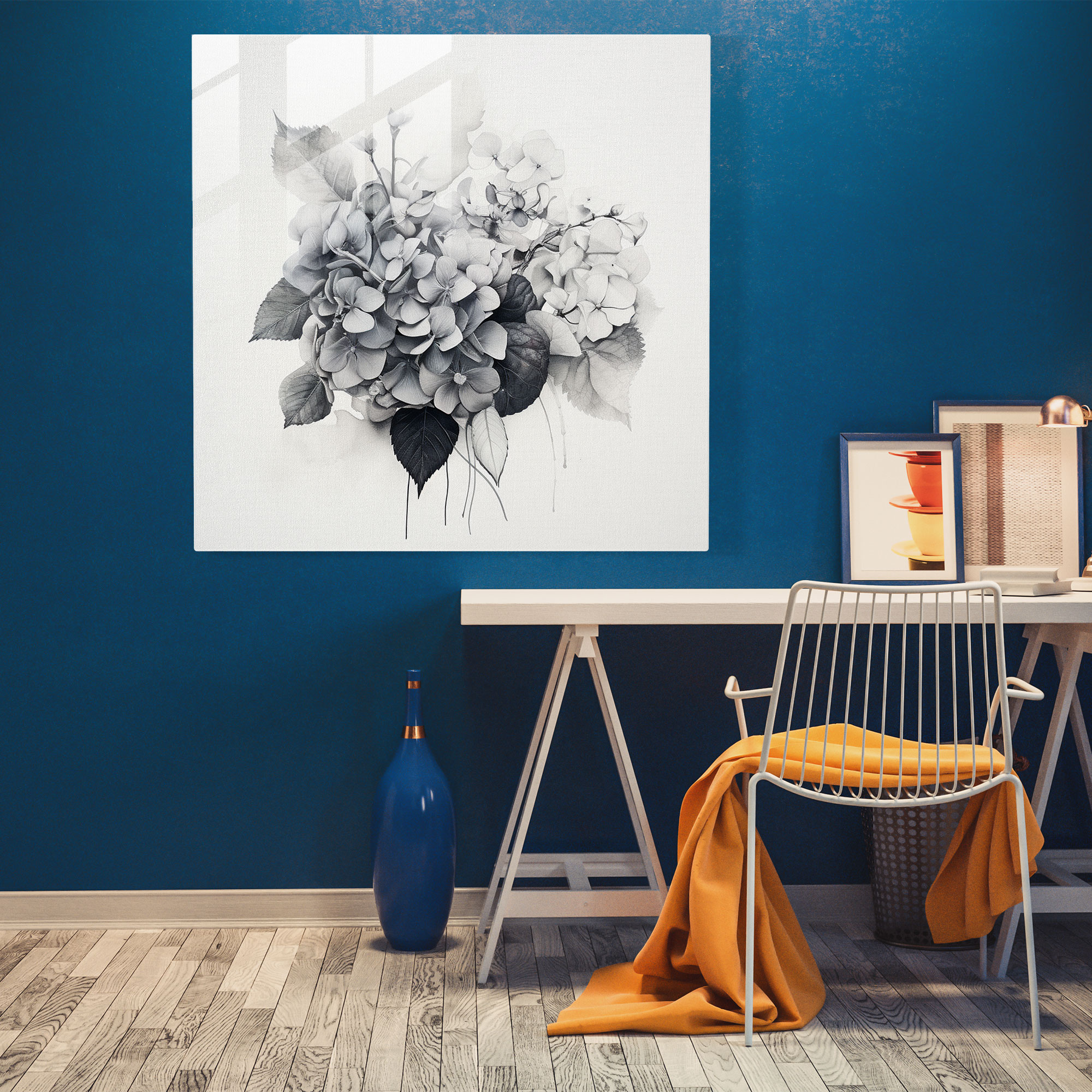 Hydrangea Mixed Media Glass Print - Hydrangea, Photography, Glass Wall Art, Glass Art