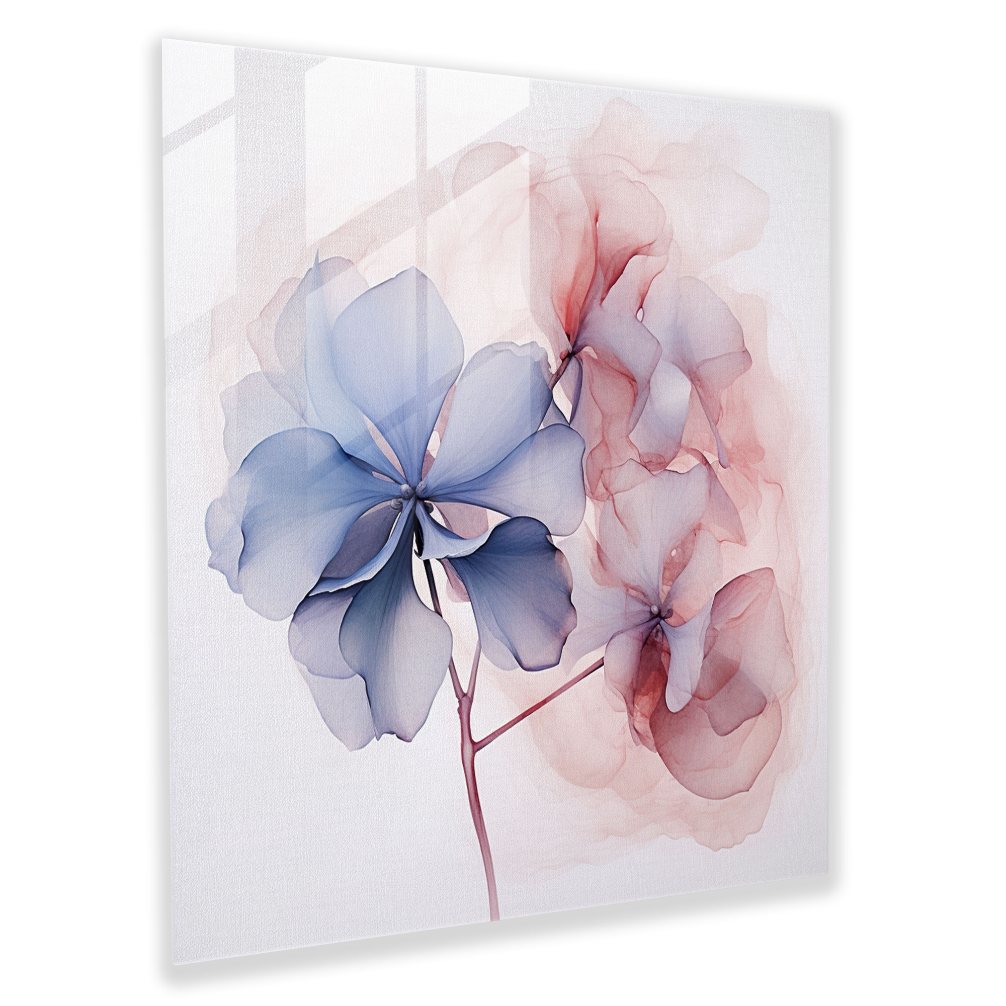 Hydrangea Glass Wall Art - Abstract Elegance - Hydrangea, Glass Art, Modern Art, Hydrangea