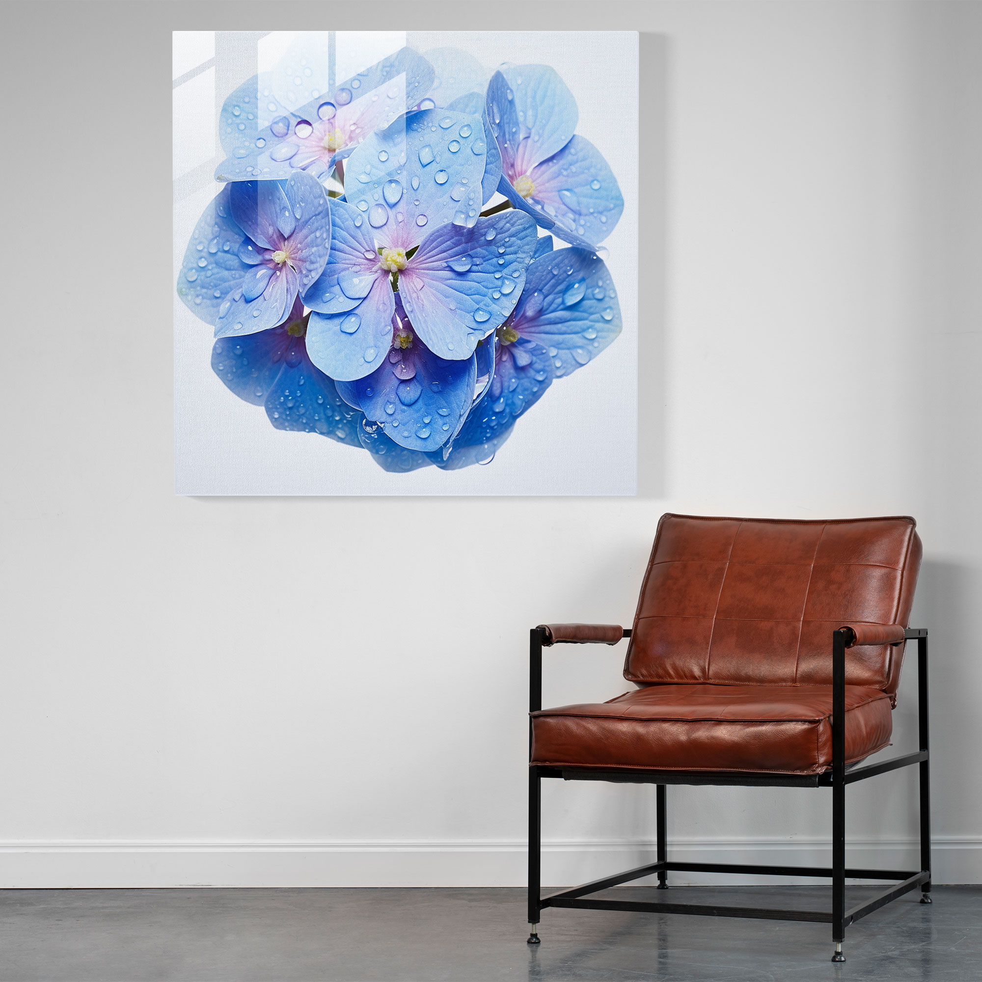 Hydrangea Glass Wall Art - Blossom Close-Up - Hydrangea, Hydrangea, Close-Up, Wall Decoration