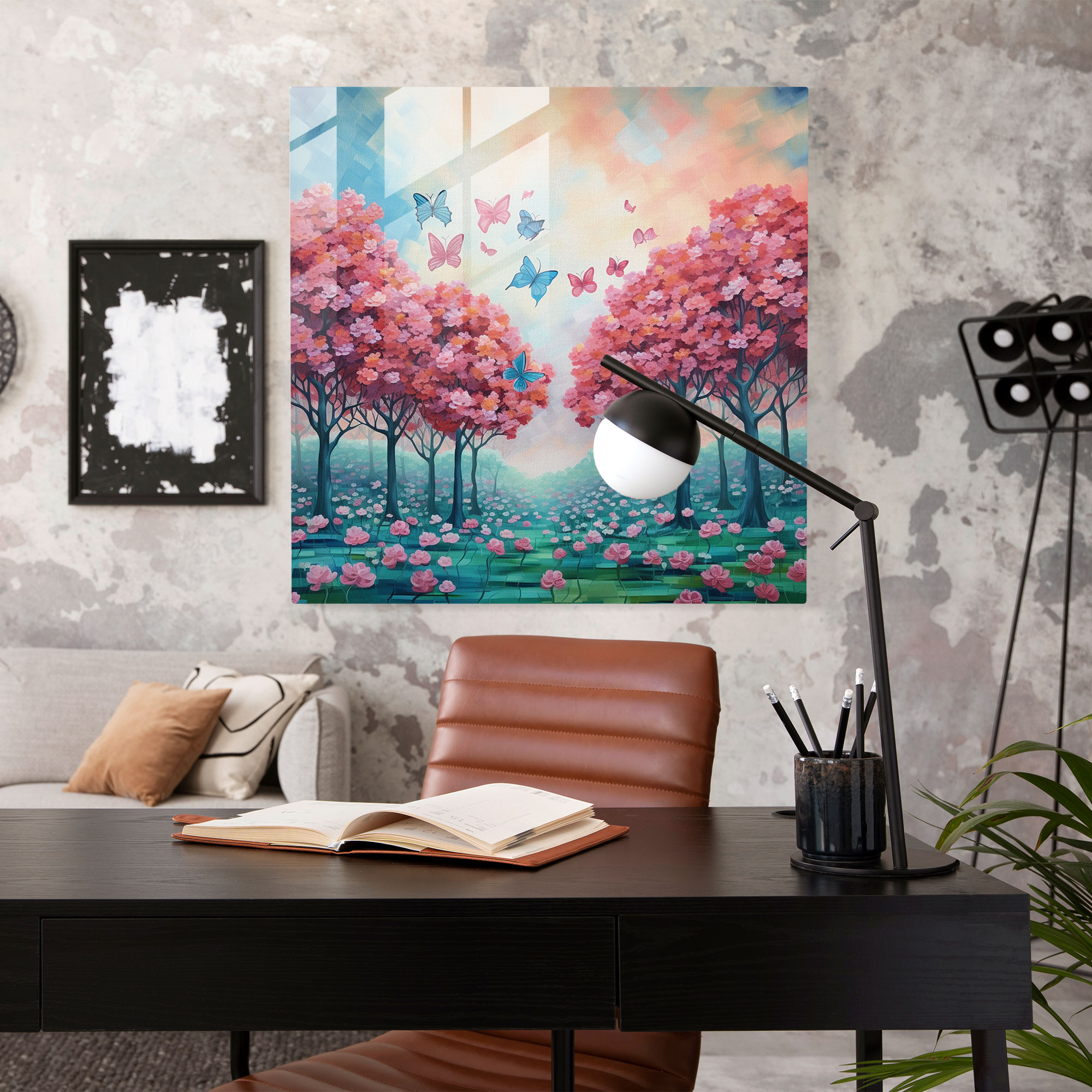 Whimsical Hydrangea Glass Print - Hydrangea, Dreamlike, Color Palette, Whimsical