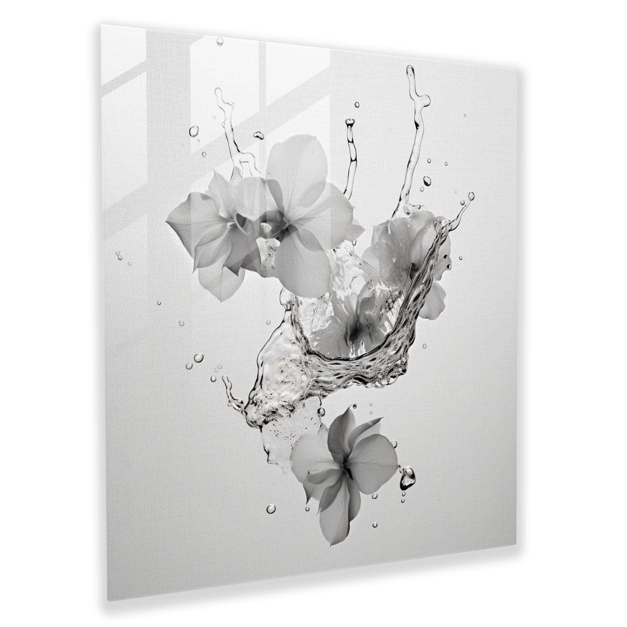 Monochrome Hydrangea Photography - Hydrangea, Glass Art, Hydrangea, Wall Decoration
