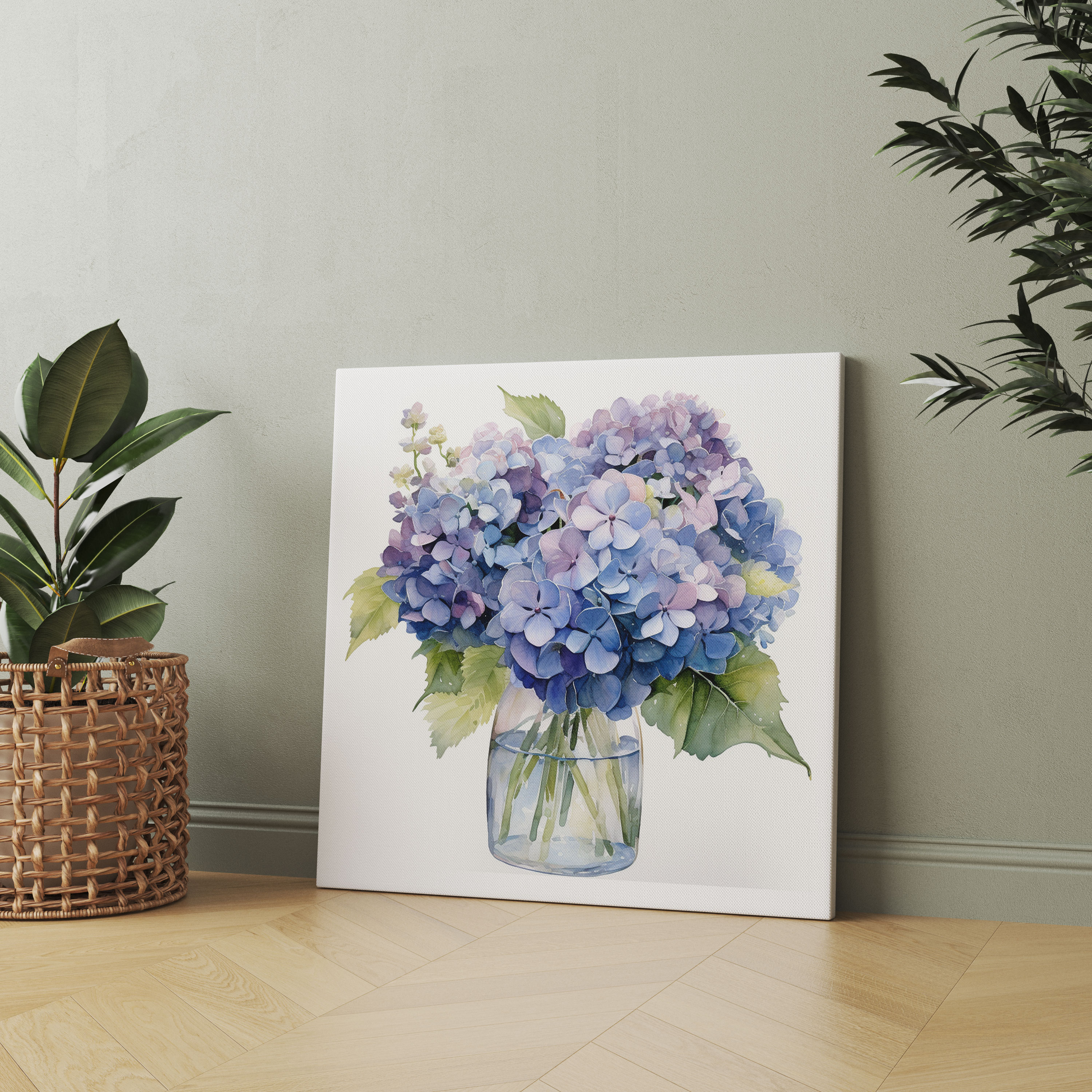 Watercolor Hydrangea Wall Art - Hydrangea, Hydrangea, Sophisticated, Canvas Print
