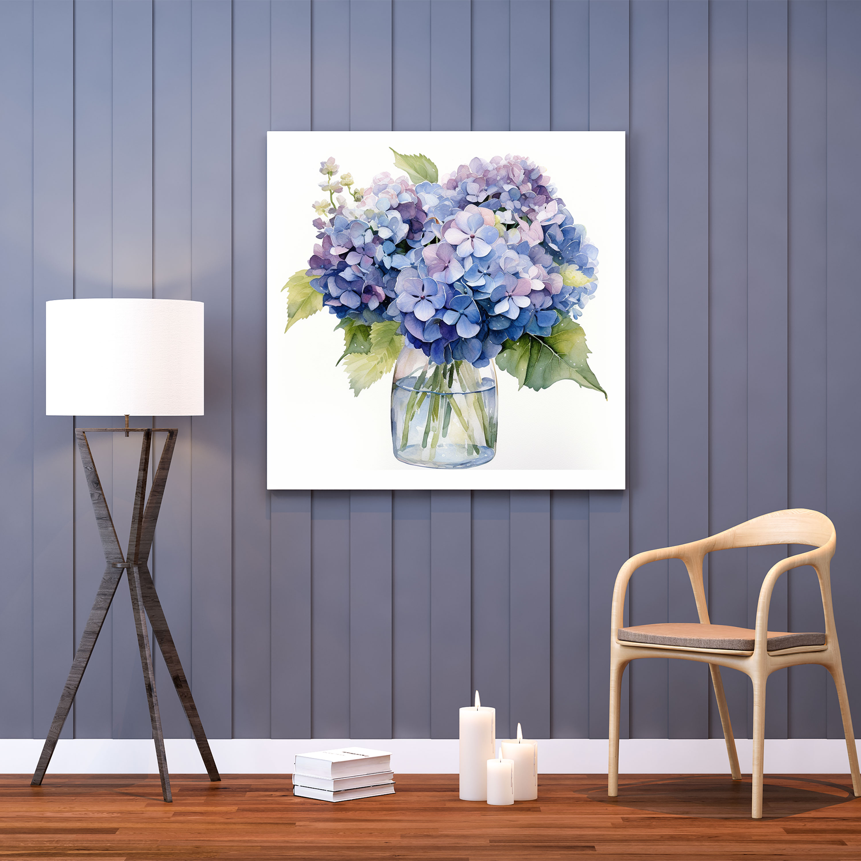 Watercolor Hydrangea Wall Art - Hydrangea, Hydrangea, Sophisticated, Canvas Print