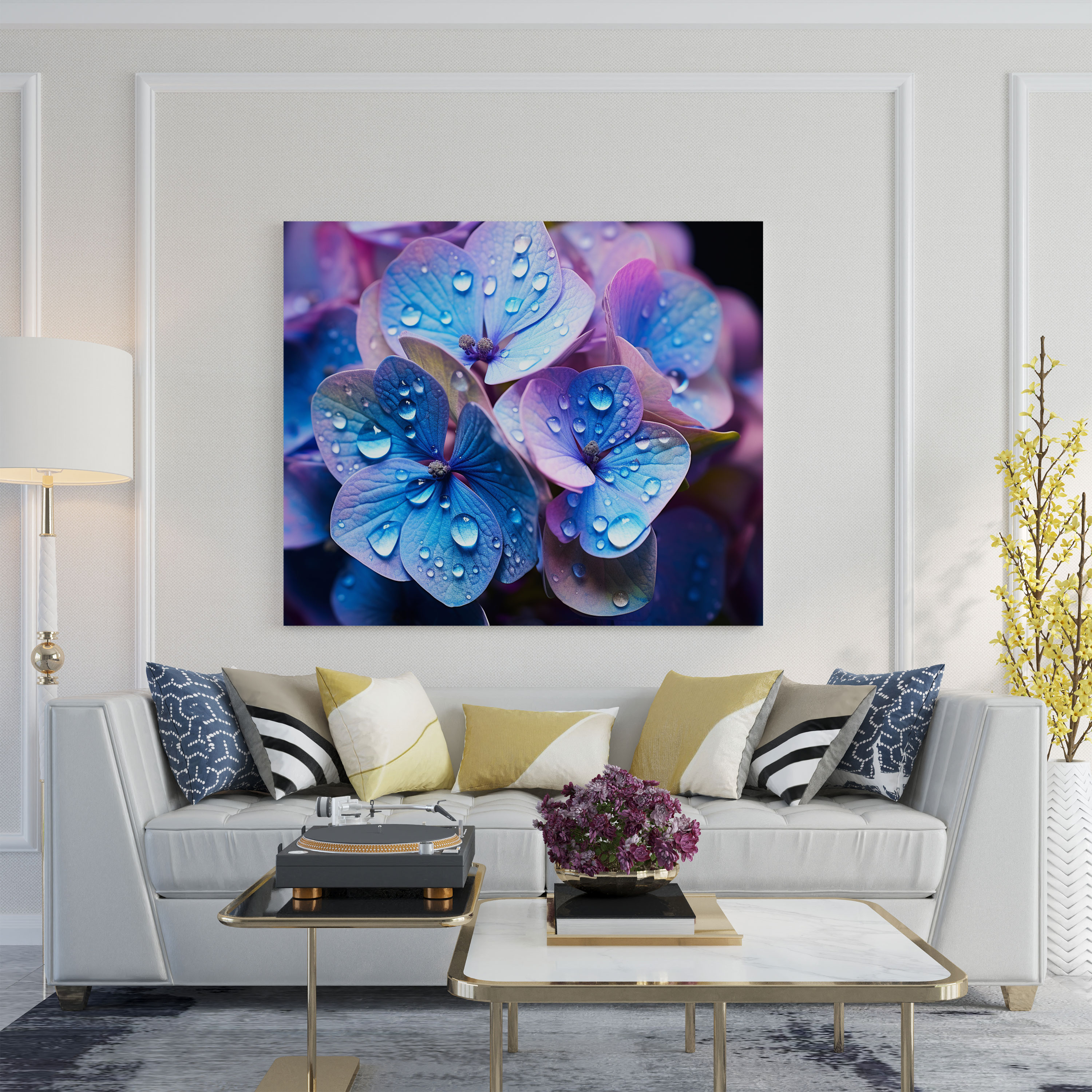 Hydrangea Petals Canvas Print - Hydrangea, Wall Art, Canvas Wall Art, Close-Up Photograph