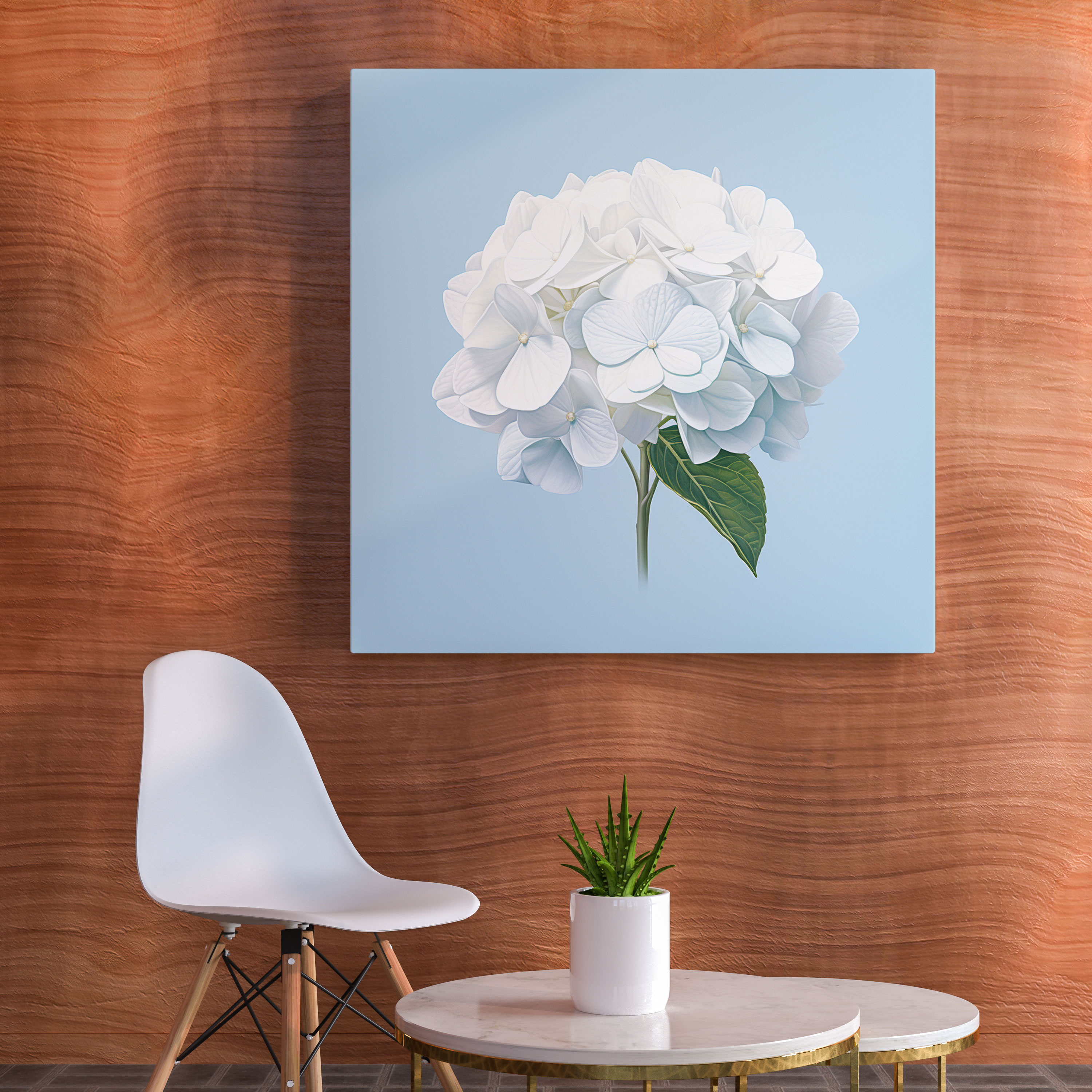 Hydrangea Minimalist Wall Art - Hydrangea, Canvas, Wall Art, Home Decoration