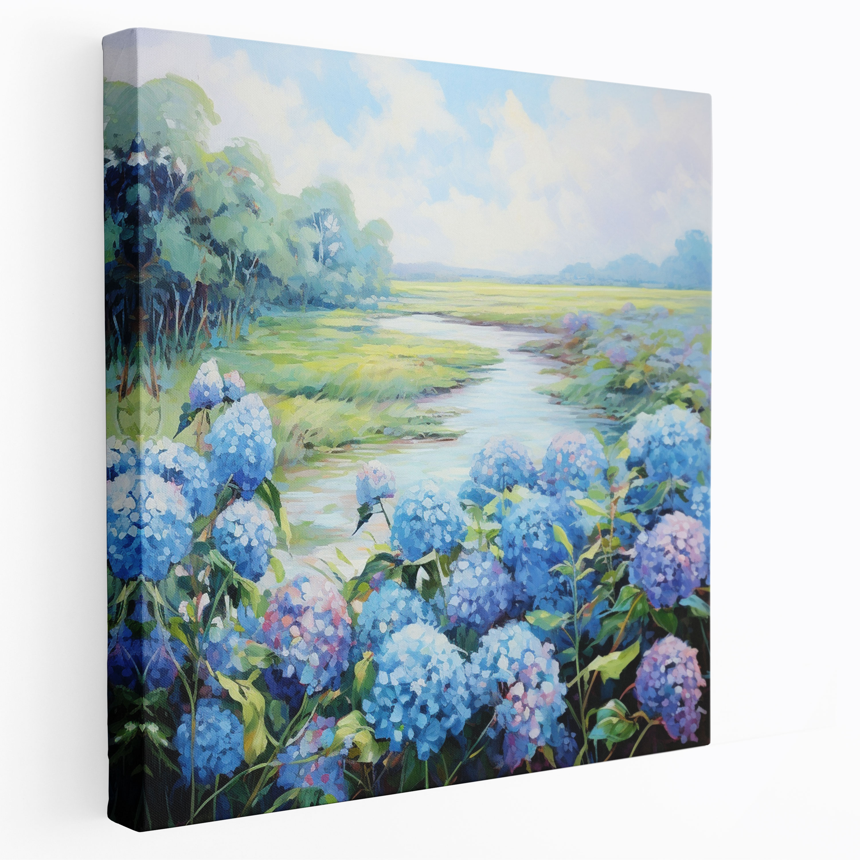 Hydrangea Landscape Canvas Print - Hydrangea, Canvas Wall Art, Hydrangea, Canvas