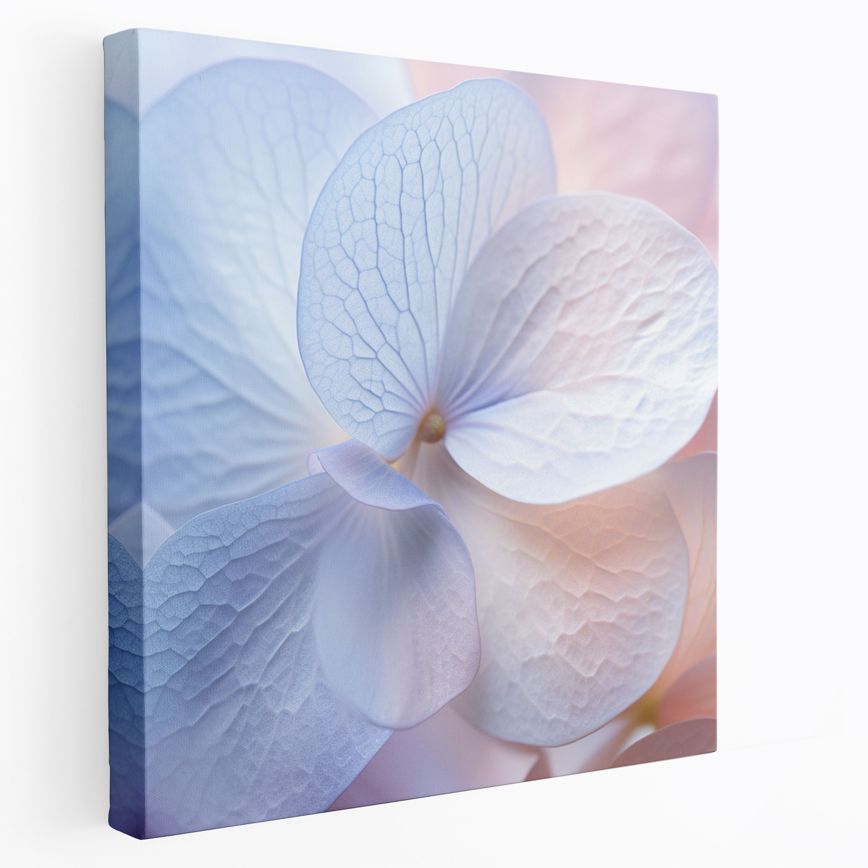 Hydrangea Petal Wall Art - Hydrangea, Wall Decoration, Canvas, Pastel Colors
