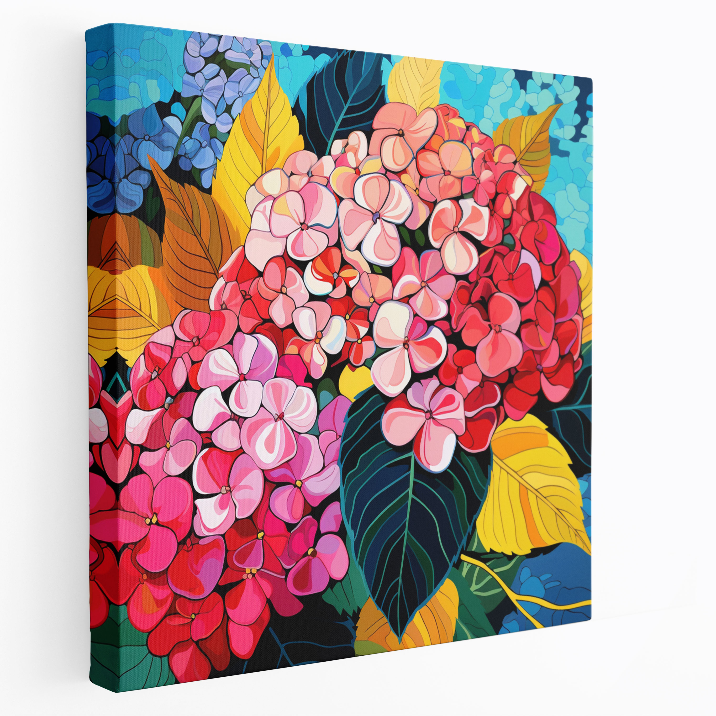 Hydrangea Pop Art Canvas Print - Hydrangea, Home Decoration, Canvas, Canvas Wall Art