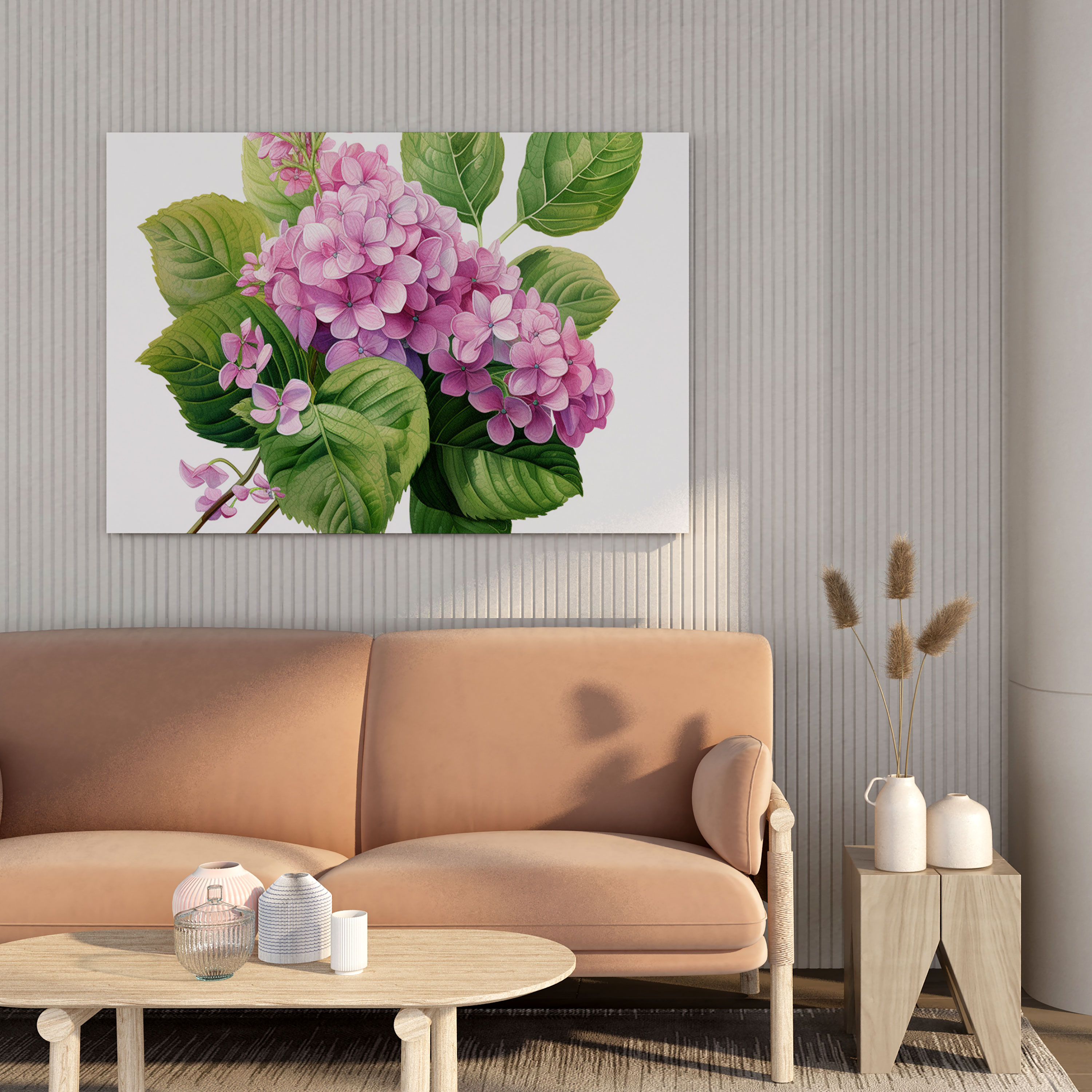 Hydrangea Botanical Canvas Print - Hydrangea, Hydrangea, Pink And Purple Flowers, Botanical Illustration